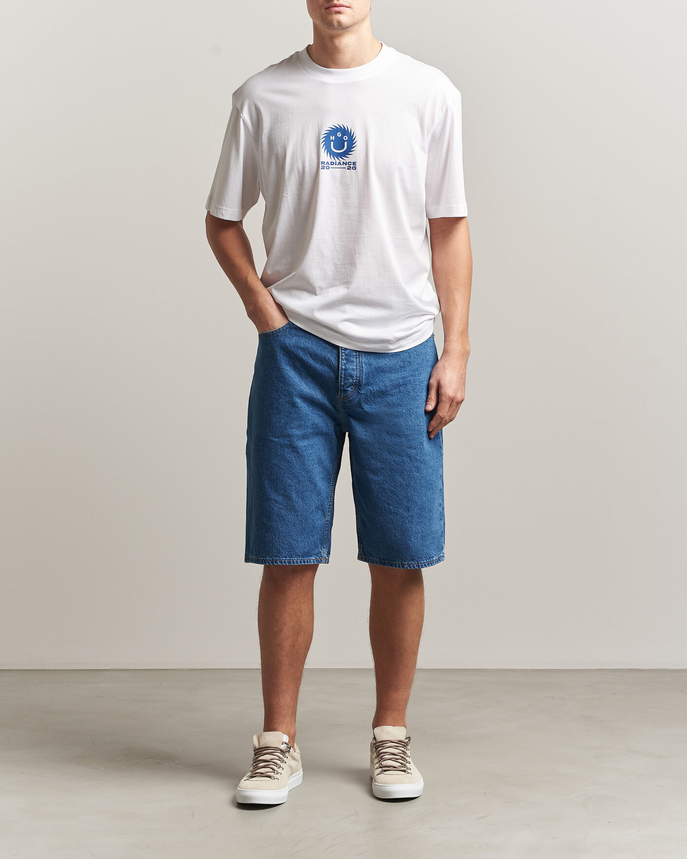 Herren | T-Shirts | HUGO | Nunarix Printed Crew Neck T-Shirt White