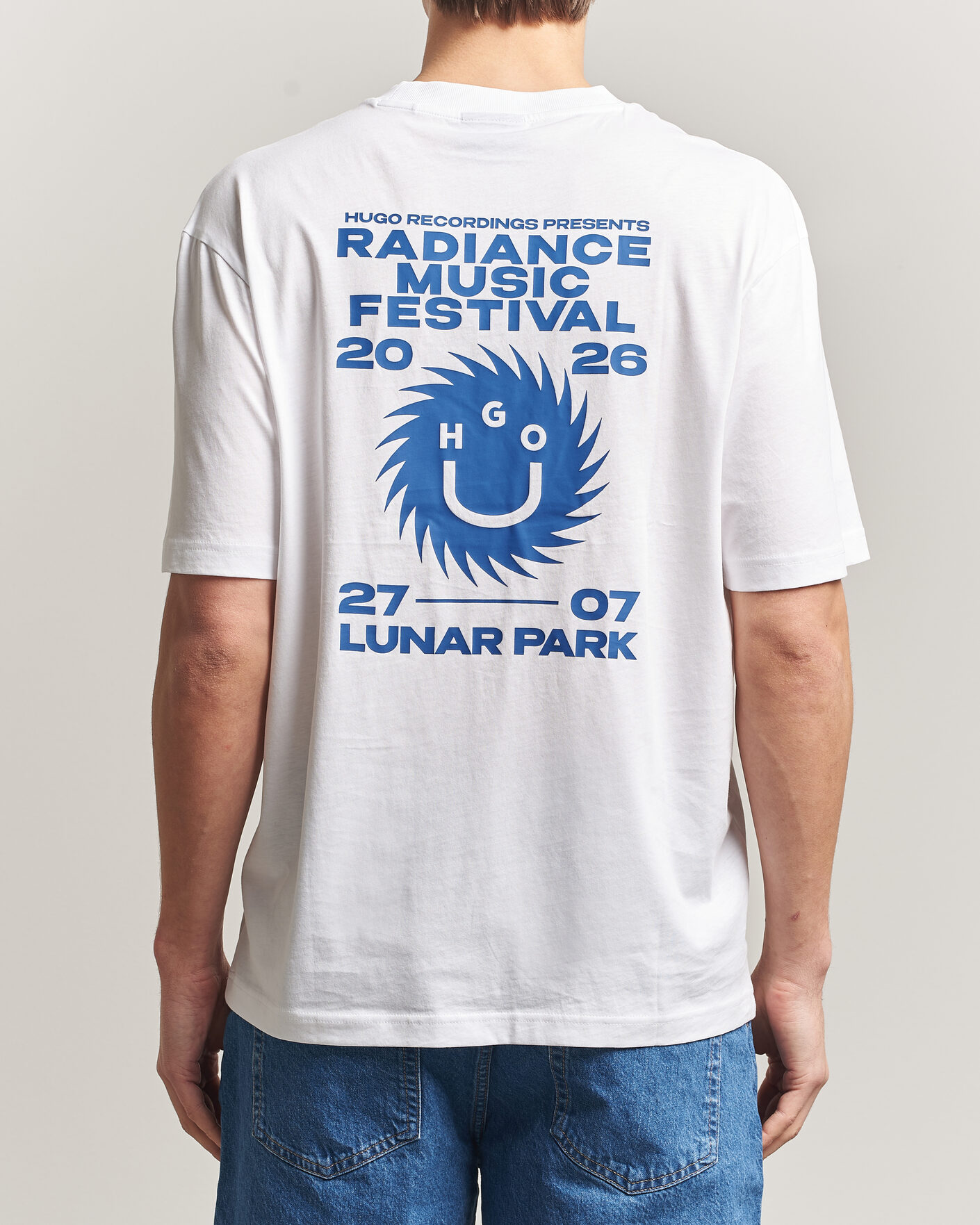 Herren | T-Shirts | HUGO | Nunarix Printed Crew Neck T-Shirt White