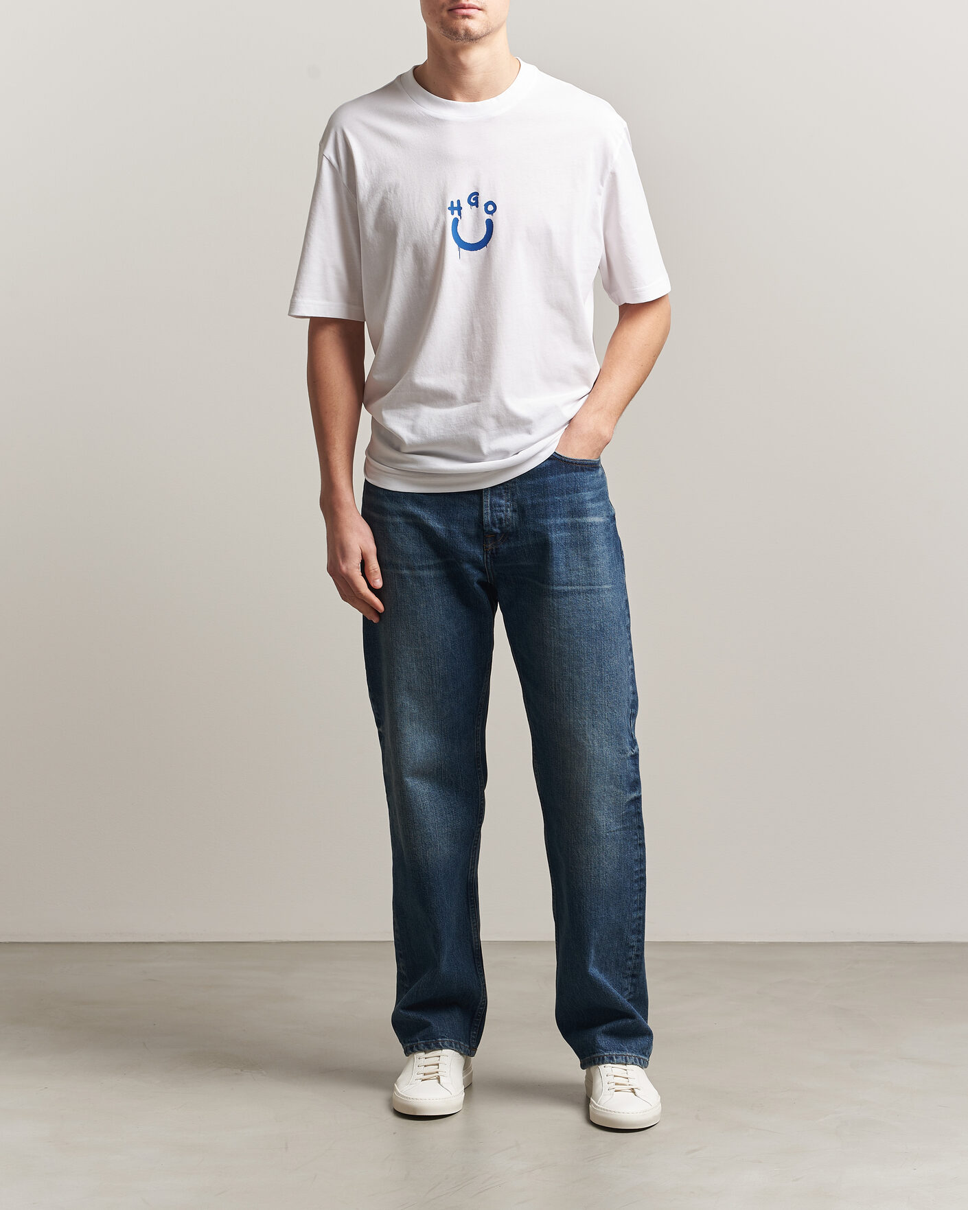 Herren | T-Shirts | HUGO | Norizom Printed Crew Neck T-Shirt White