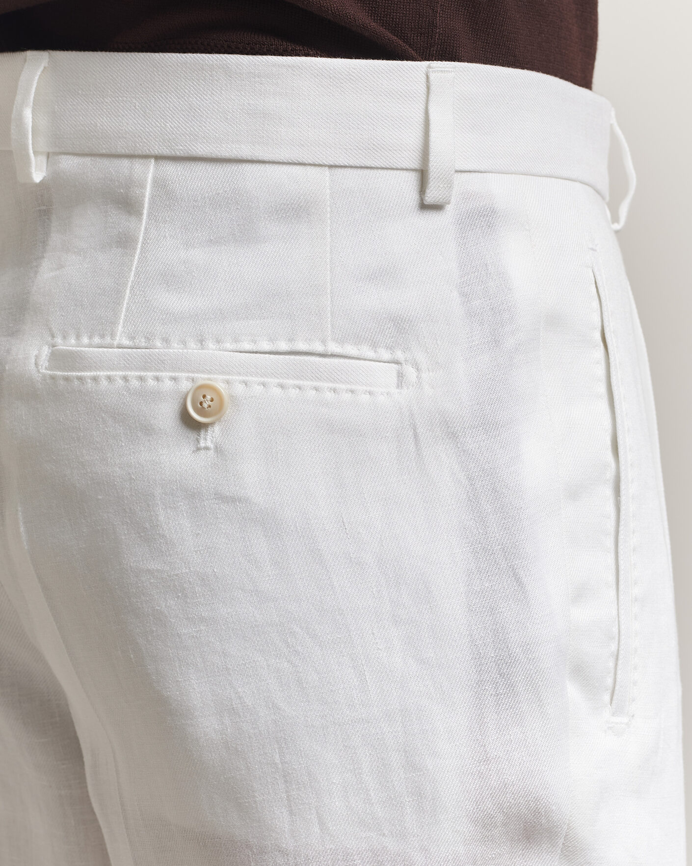 Herren | Hosen | BOSS CAMEL | Peet Linen Pleated Trousers White