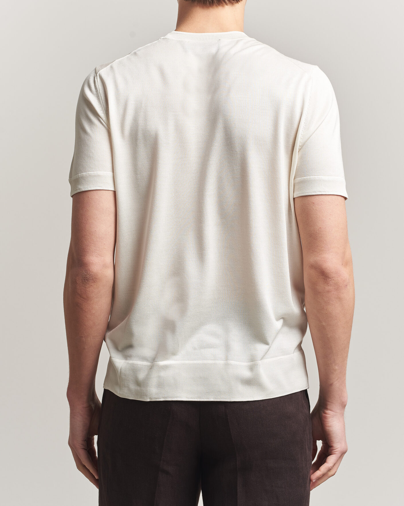 Herren | T-Shirts | BOSS CAMEL | Nottano Silk Knitted T-Shirt Open White