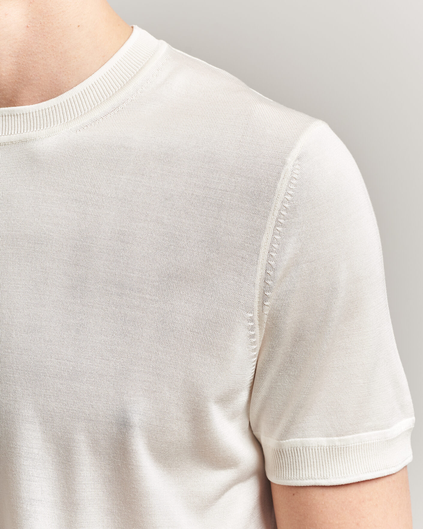 Herren | T-Shirts | BOSS CAMEL | Nottano Silk Knitted T-Shirt Open White