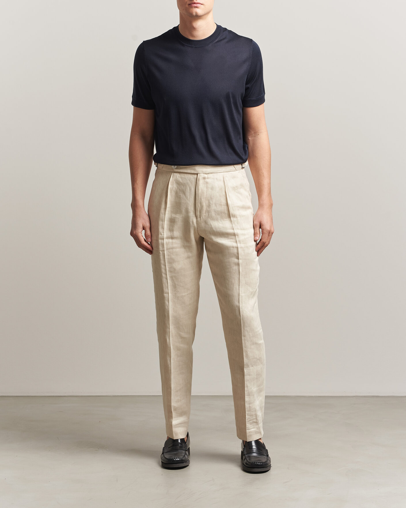 Herren | T-Shirts | BOSS CAMEL | Nottano Silk Knitted T-Shirt Dark Blue