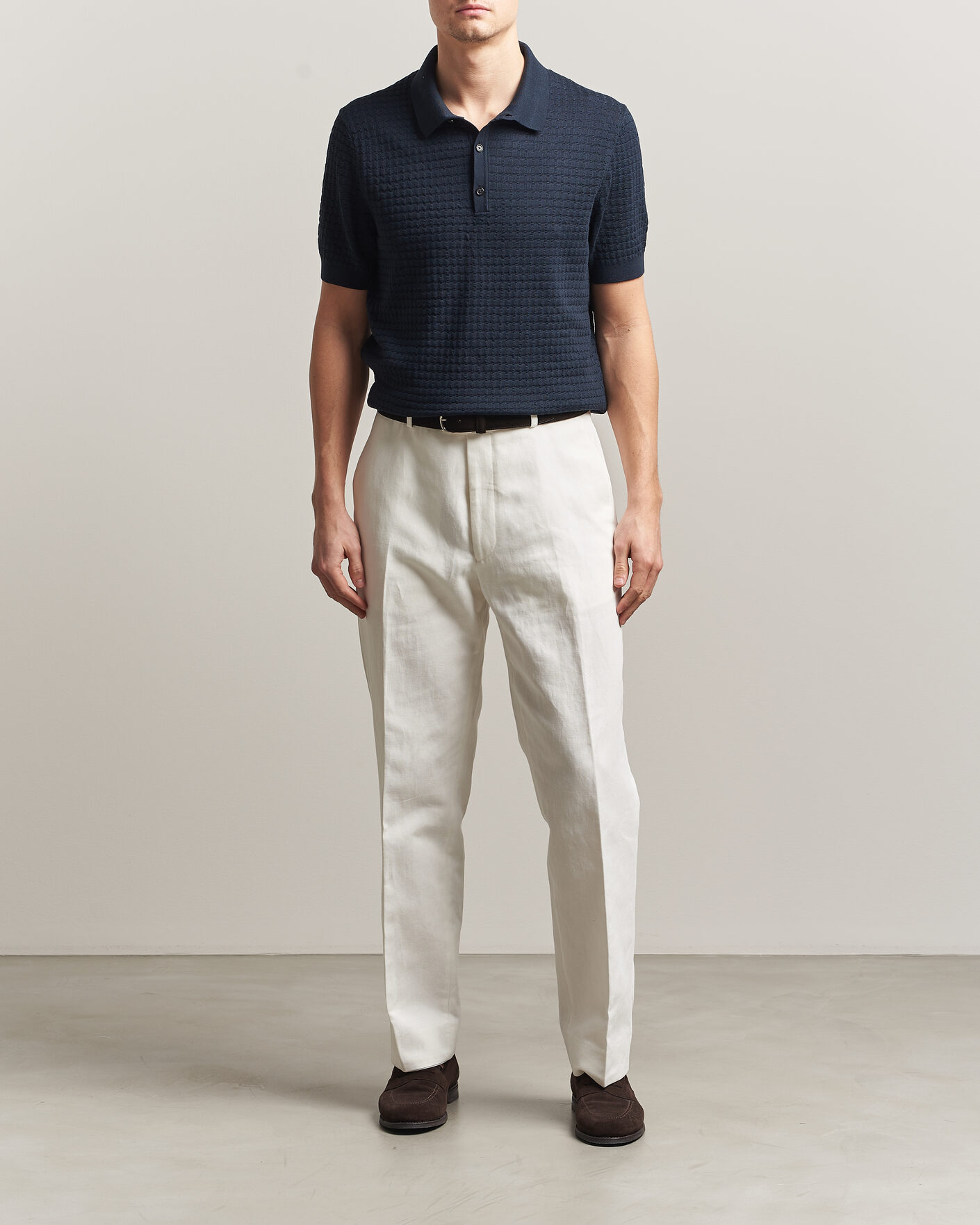 Herren | Poloshirts | BOSS CAMEL | Nadalione Silk/Cotton Knitted Polo Dark Blue