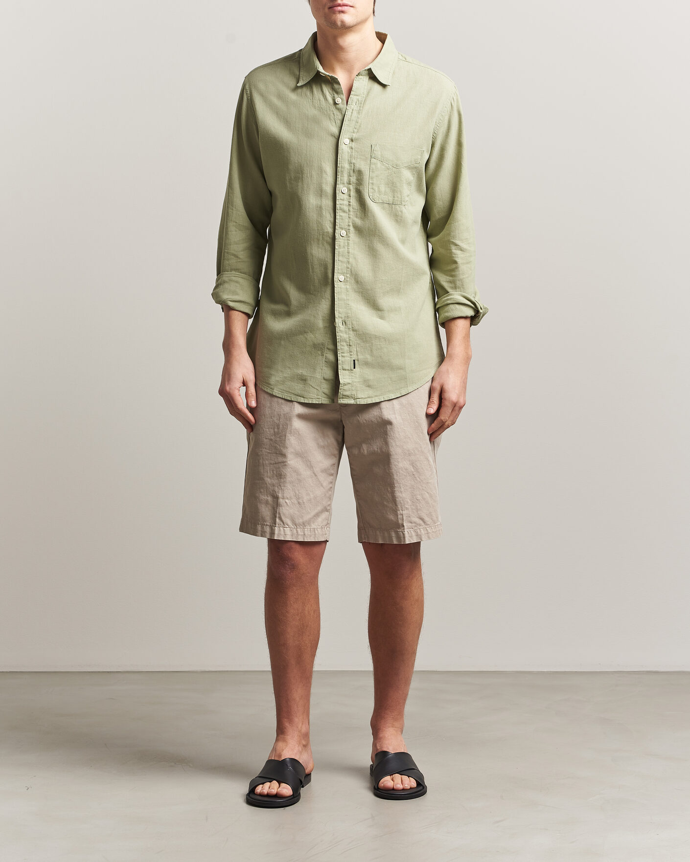 Herren | Hemden | Dockers | Slim Linen/Cotton Shirt Tea