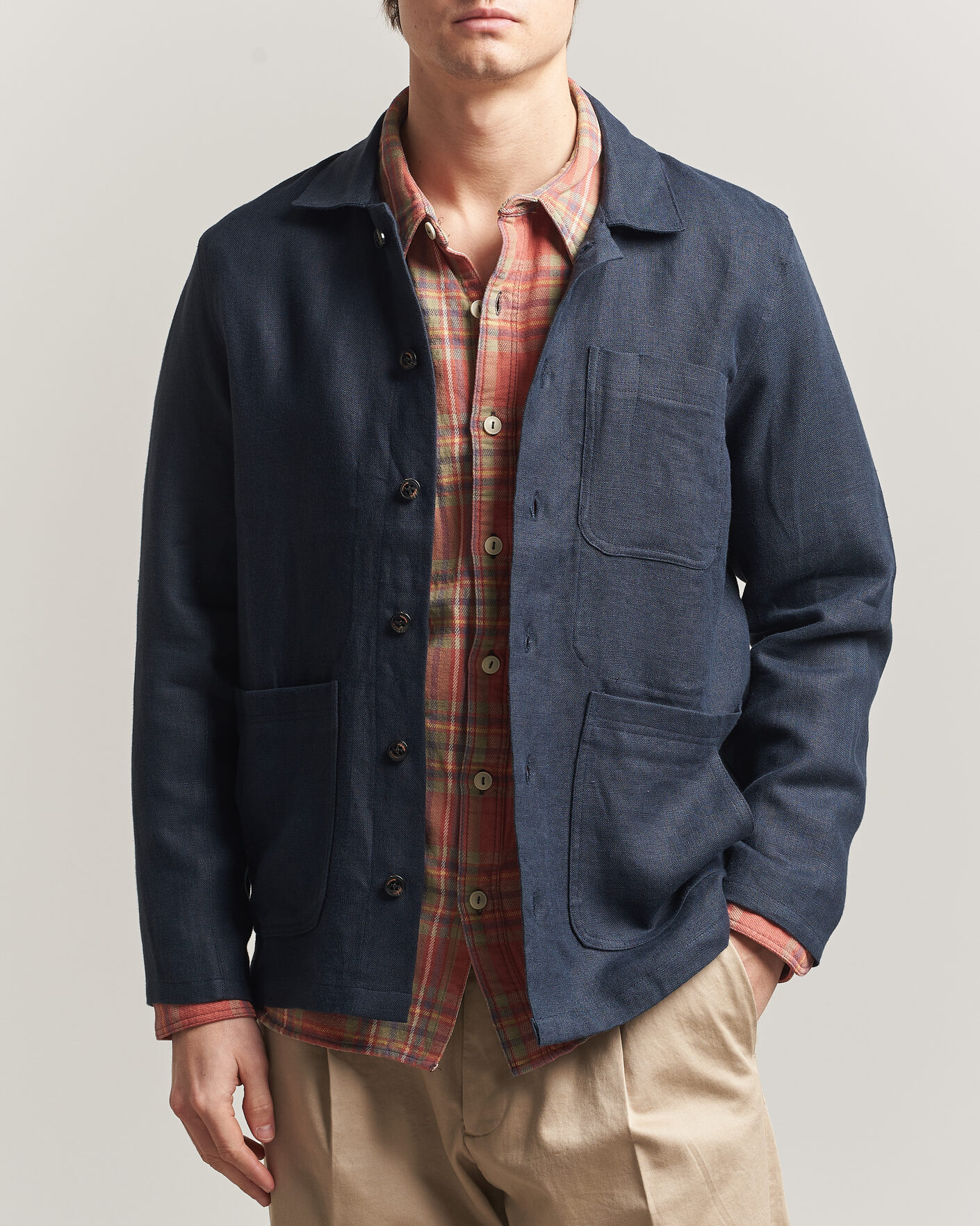 Herren | Hemden | Peregrine | Windsor Linen Shacket Navy