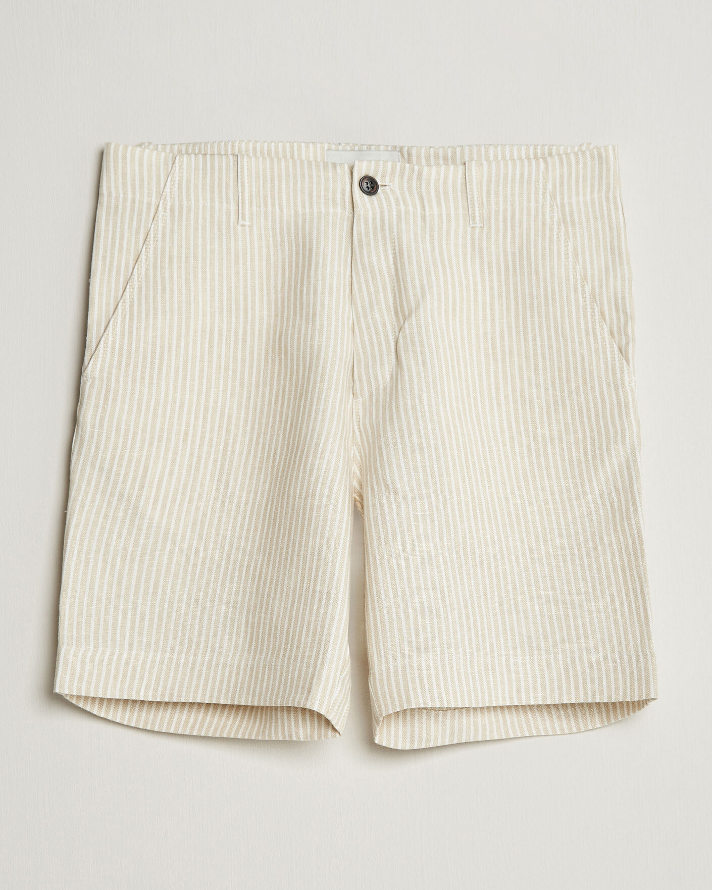 Herren | Hemden | Peregrine | Windsor Linen Shorts Beige Stripe