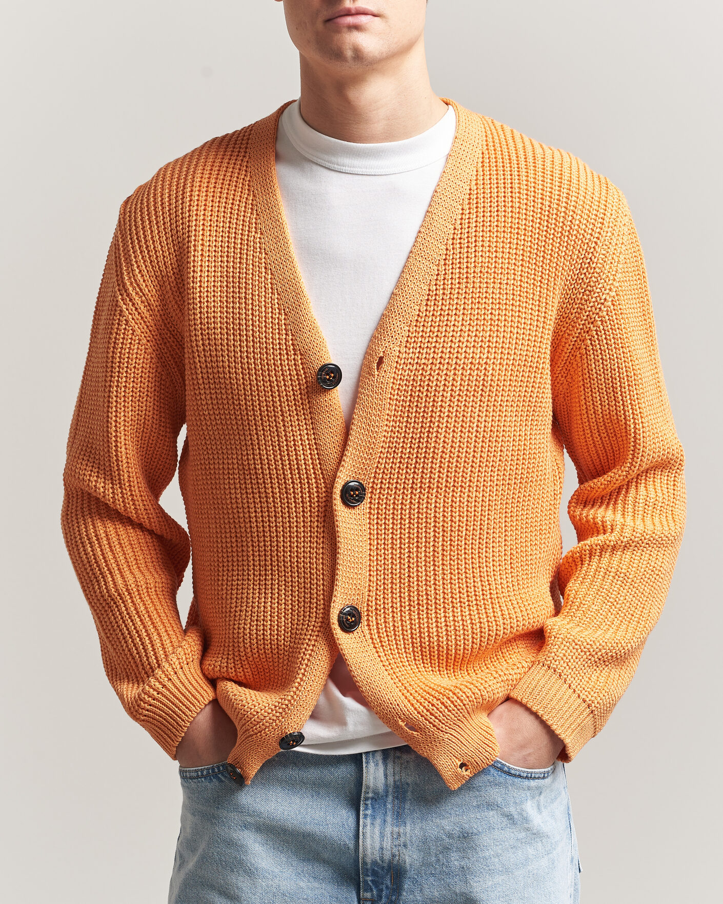 Herren | Pullover | Peregrine | River Cotton Cardigan Apricot