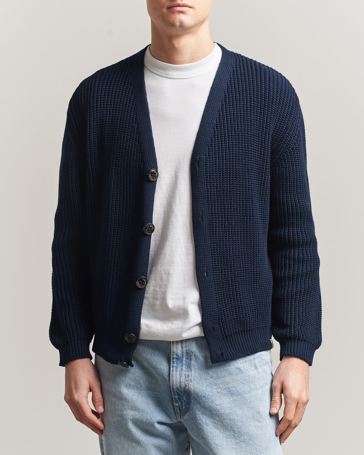 Herren | Pullover | Peregrine | River Cotton Cardigan Navy