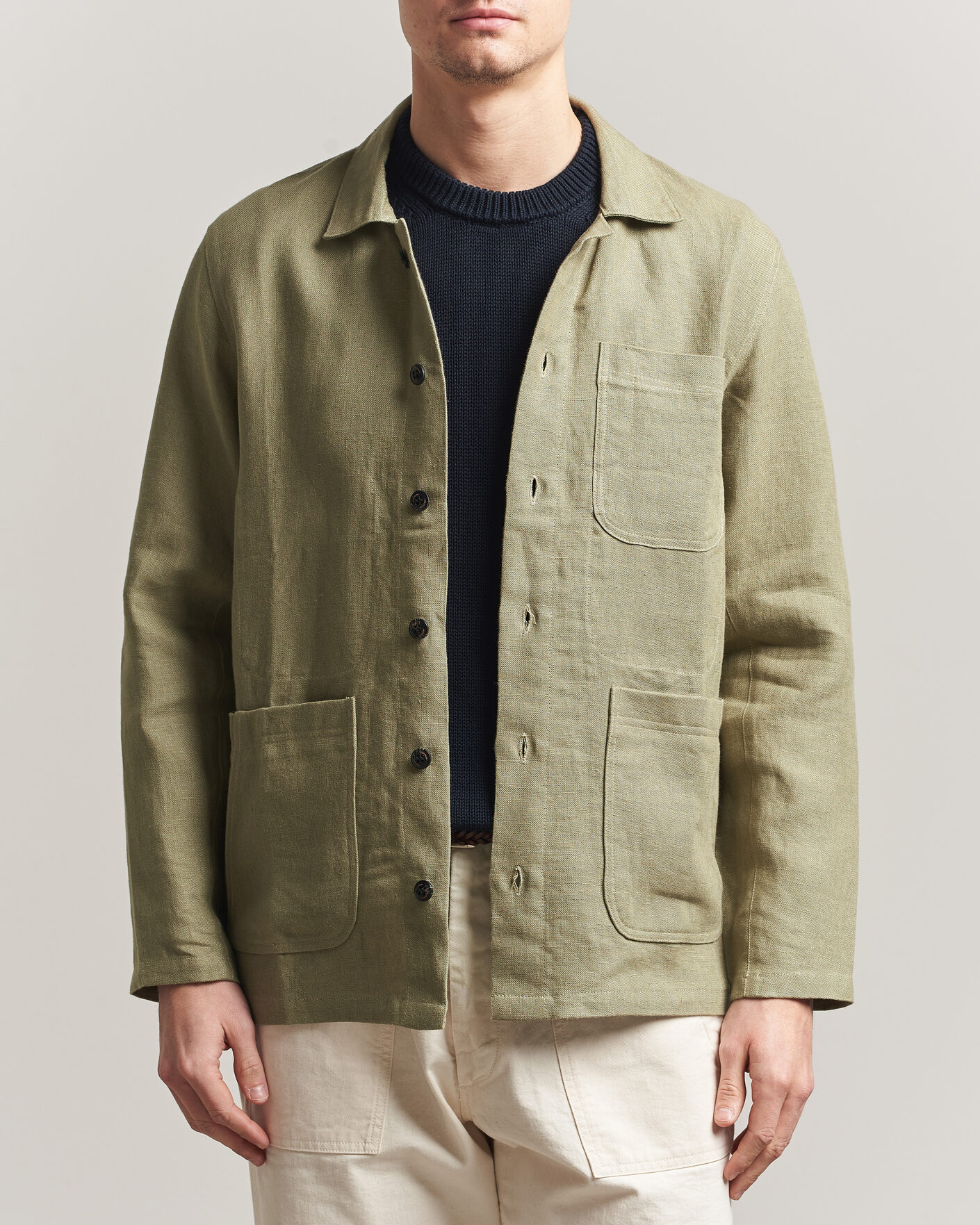 Herren | Hemden | Peregrine | Windsor Linen Shacket Khaki