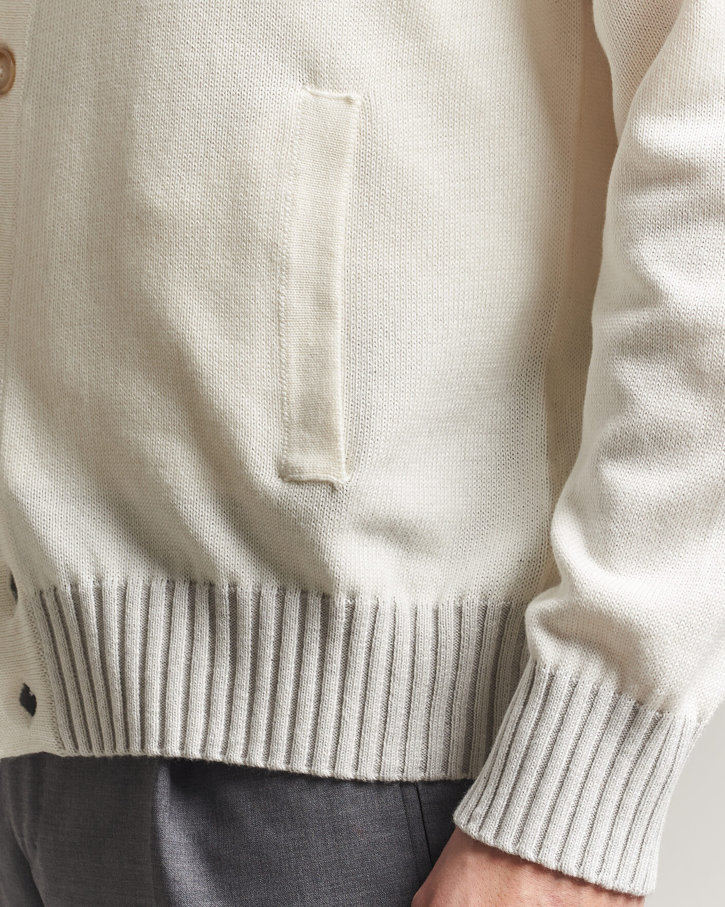 Herren | Pullover | Morgano | Cotton/Cashmere Knitted Cardigan Cream