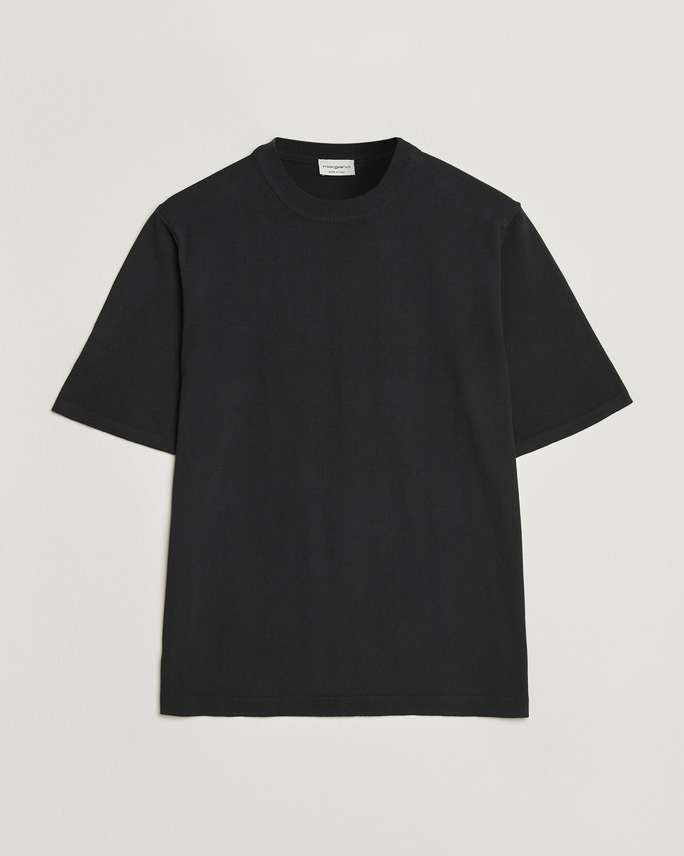 Herren | T-Shirts | Morgano | Knitted Cotton Crepe T-Shirt Black
