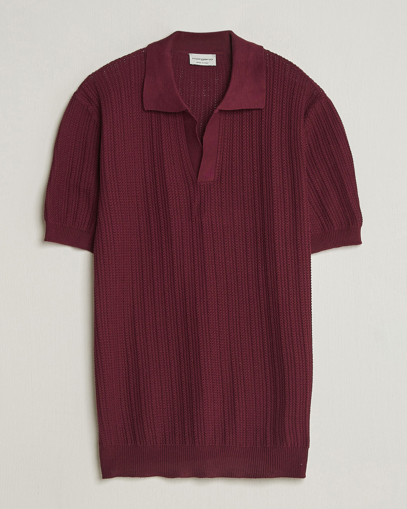 Herren | Poloshirts | Morgano | Structured Knitted Polo Burgundy