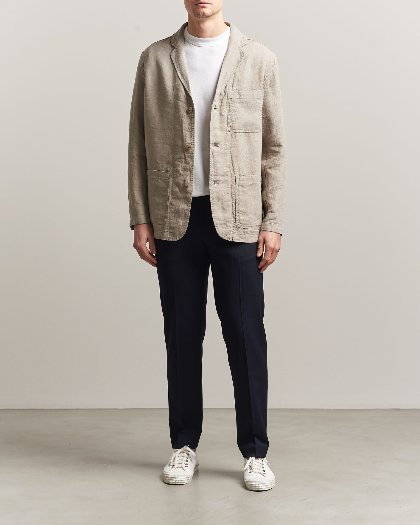 Herren | Sakkos | KnowledgeCotton Apparel | Linen Blazer Twill