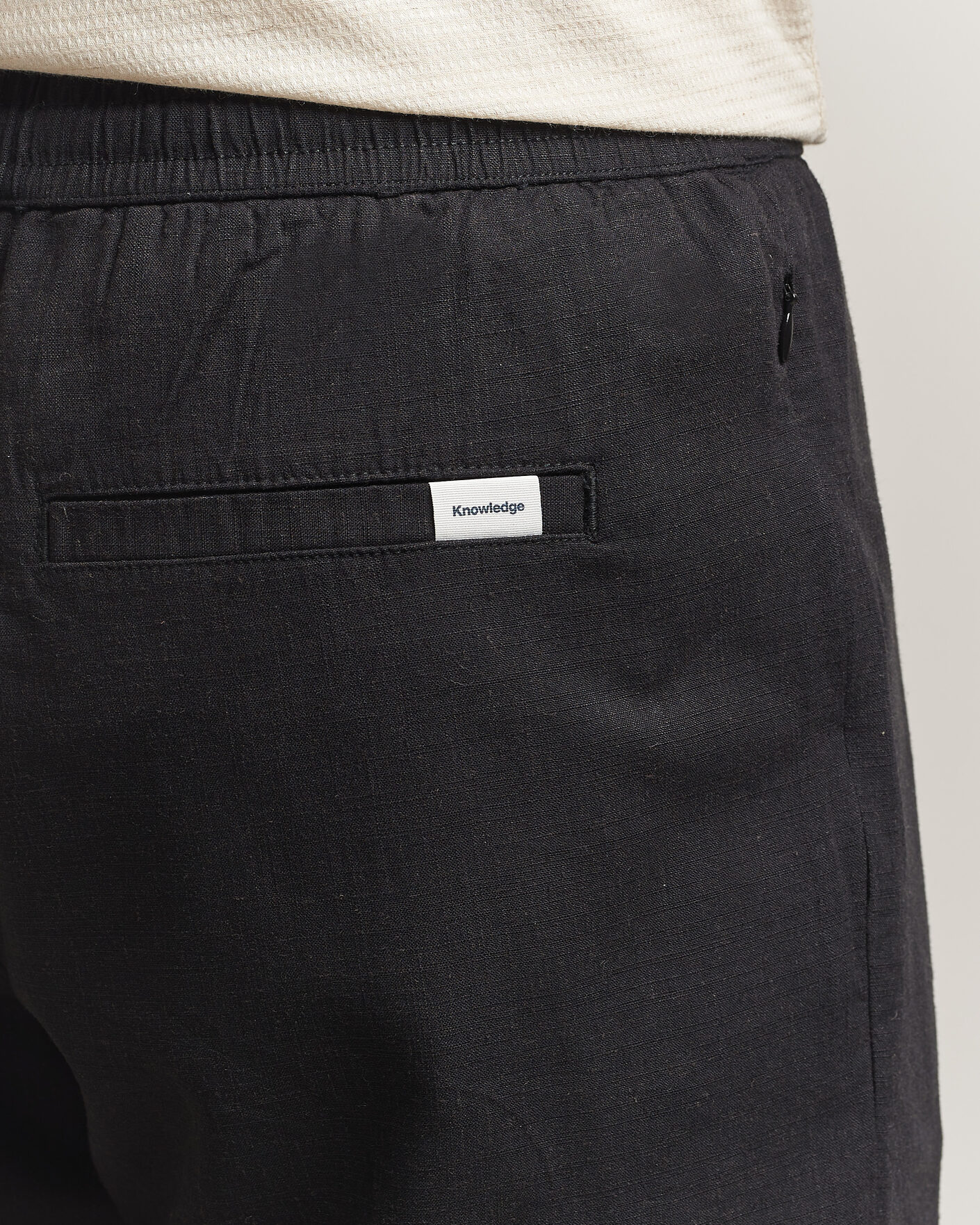 Herren | Shorts | KnowledgeCotton Apparel | Loose Linen/Viscose Shorts Black