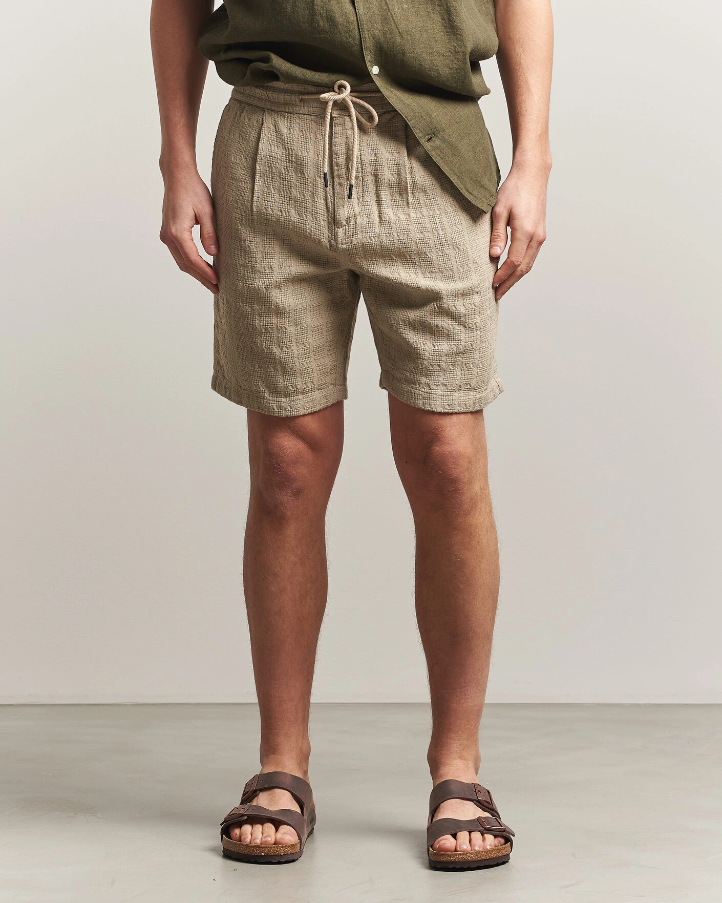 Herren | Shorts | KnowledgeCotton Apparel | Structured Cotton Dobby Shorts Twill