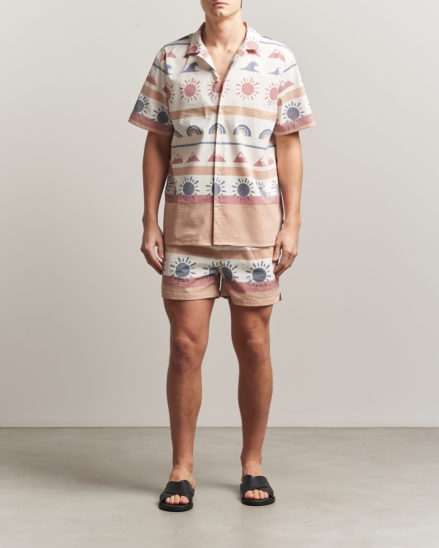 Herren | Hemden | KnowledgeCotton Apparel | Relaxed Printed AOP Short Sleeve Shirt Multi