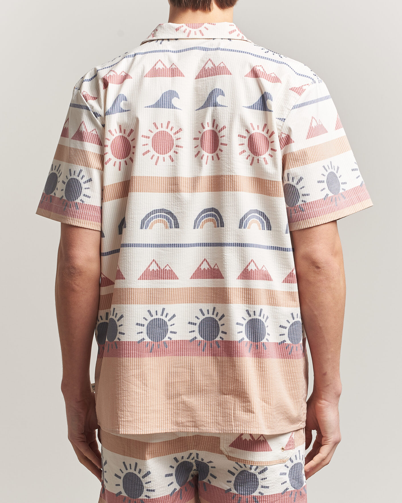 Herren | Hemden | KnowledgeCotton Apparel | Relaxed Printed AOP Short Sleeve Shirt Multi