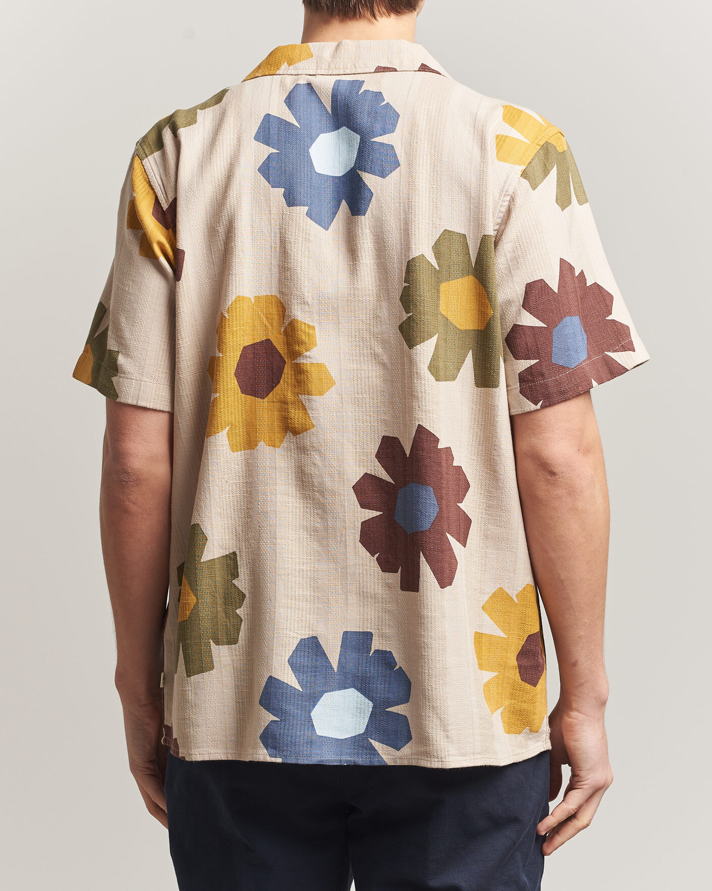 Herren | Hemden | KnowledgeCotton Apparel | Relaxed Printed Cotton Short Sleeve Shirt Multi