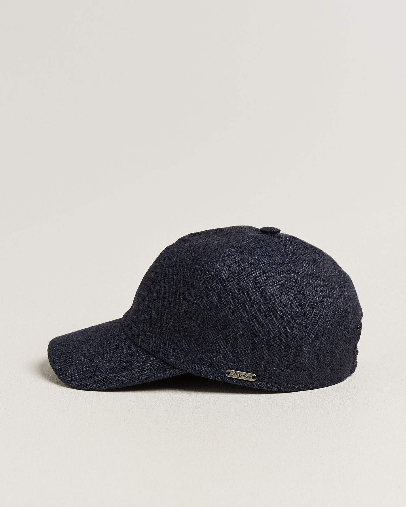 Herren | Hüte & Mützen | Wigéns | Baseball Linen Herringbone Cap Navy