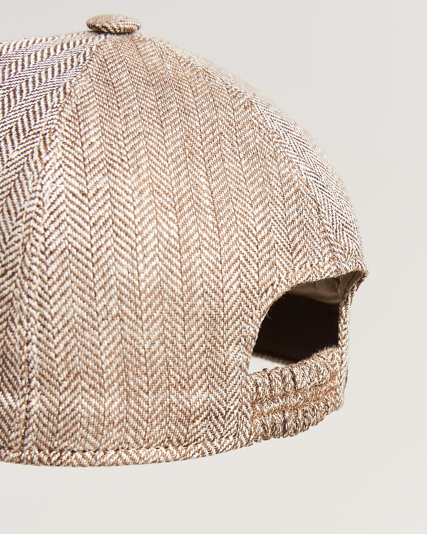 Herren | Hüte & Mützen | Wigéns | Baseball Linen Herringbone Cap Brown