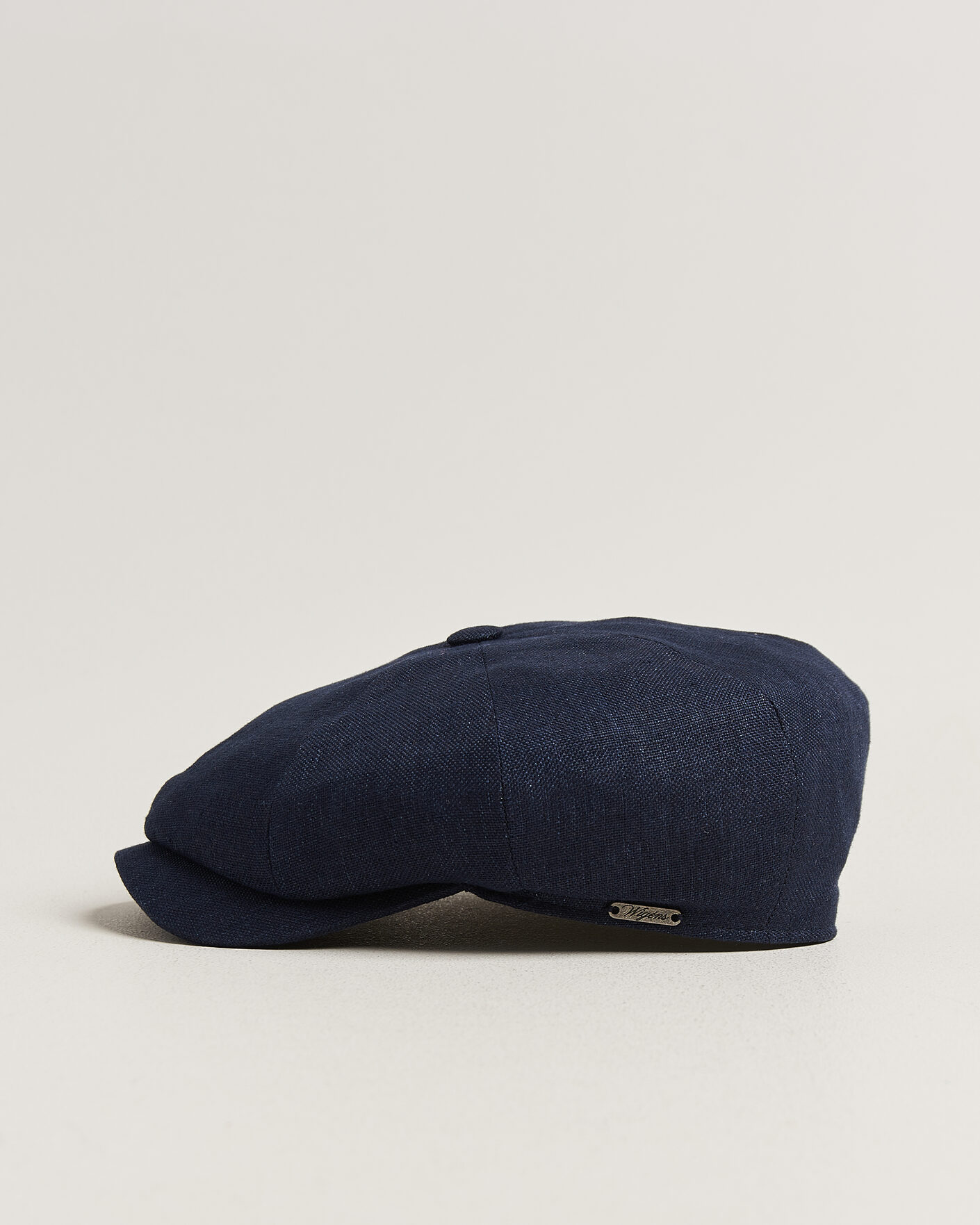 Herren | Hüte & Mützen | Wigéns | Newsboy Retro Hopsack Linen Cap Navy