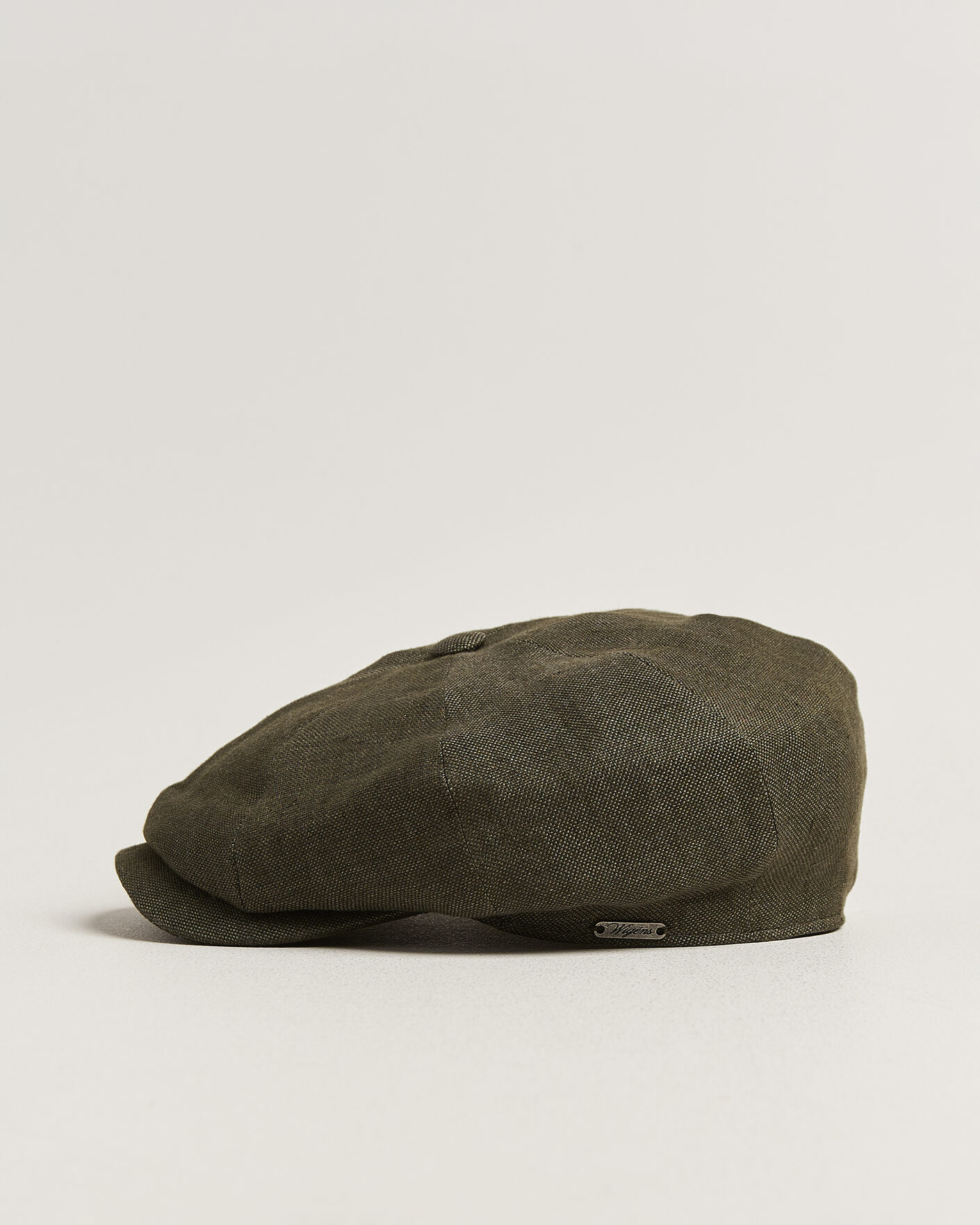Herren | Hüte & Mützen | Wigéns | Newsboy Retro Hopsack Linen Cap Dark Olive
