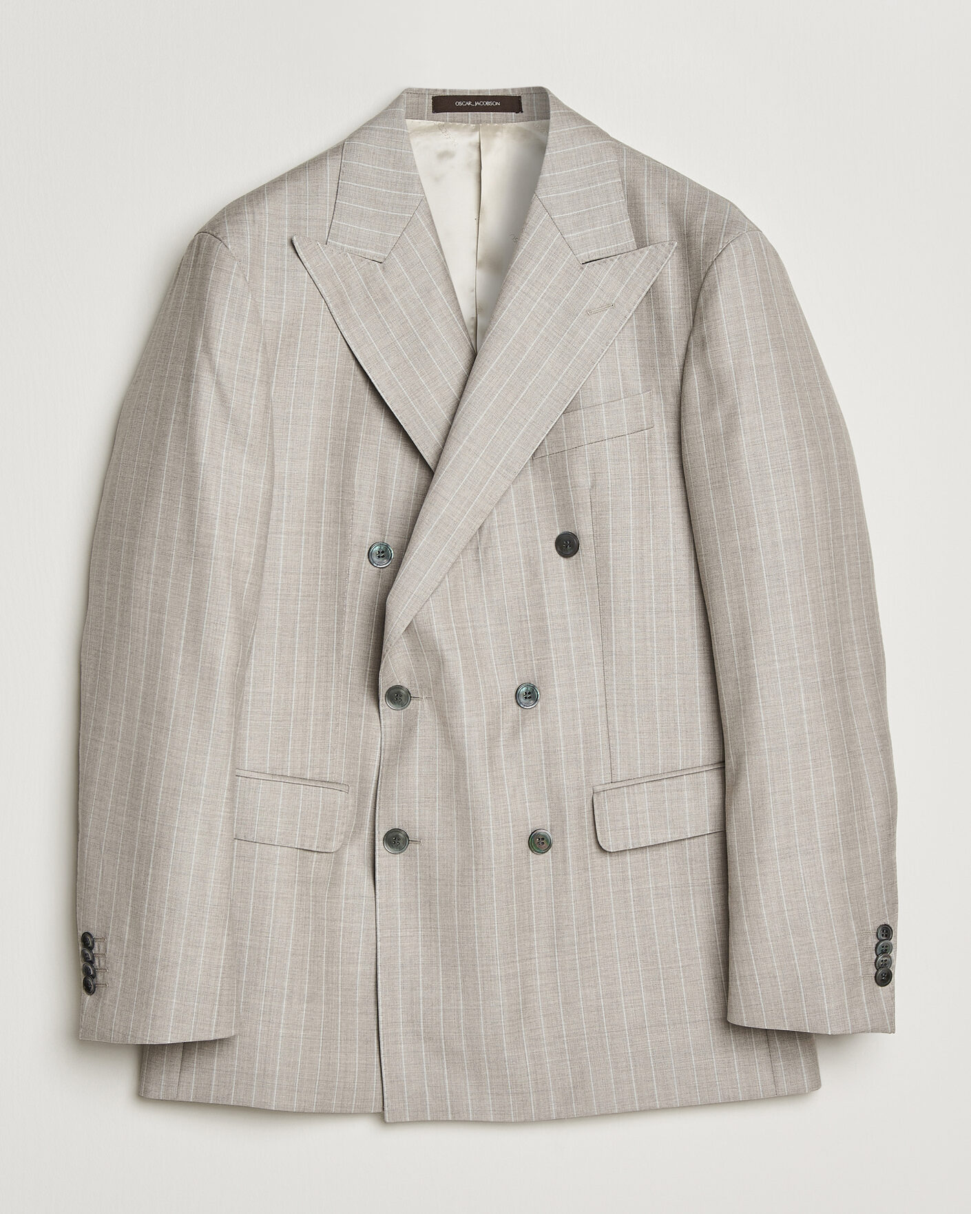 Herren | Sakkos | Oscar Jacobson | Richard Striped Wool Blazer Beige