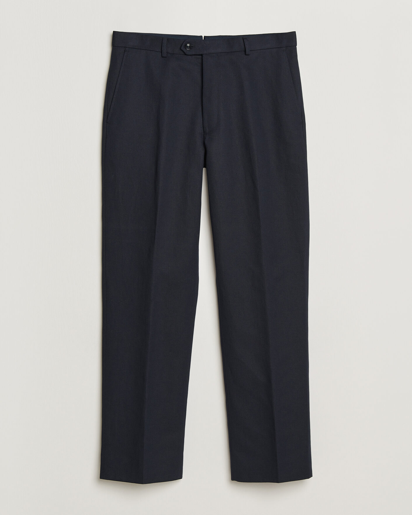 Herren | Hosen | Oscar Jacobson | Del Cotton/Linen Trousers Navy