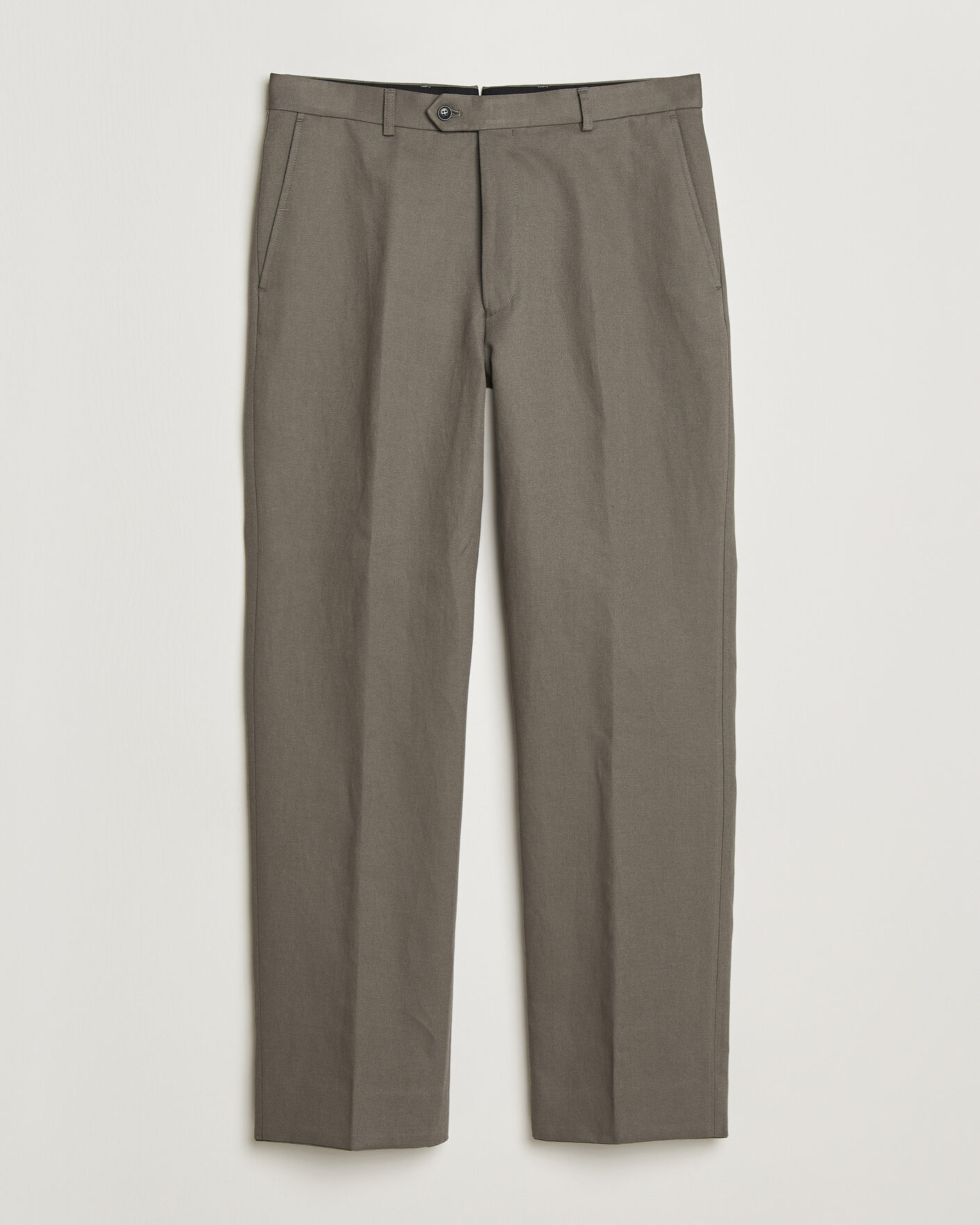 Herren | Hosen | Oscar Jacobson | Del Cotton/Linen Trousers Olive
