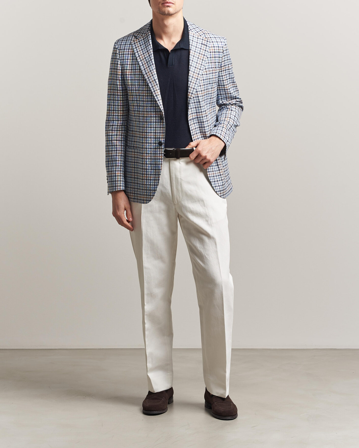 Herren | Hosen | Oscar Jacobson | Del Cotton/Linen Trousers White