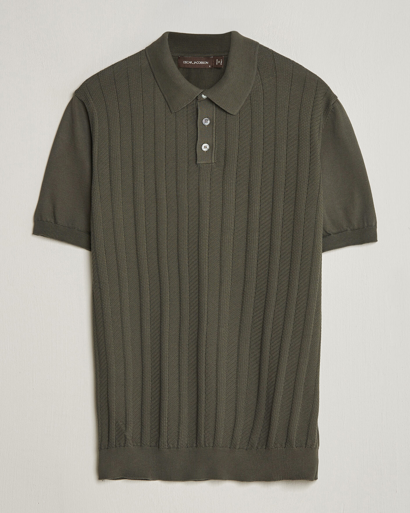 Herren | Poloshirts | Oscar Jacobson | Barto Structured Cotton Polo Green