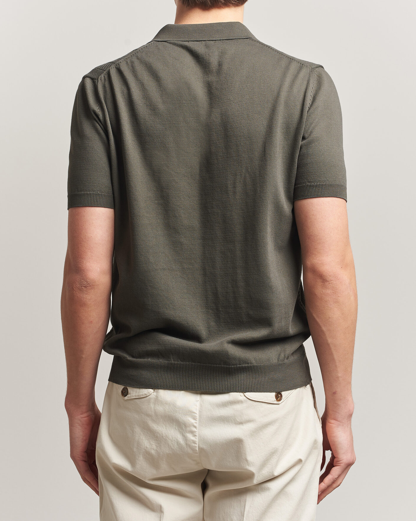 Herren | Poloshirts | Oscar Jacobson | Barto Structured Cotton Polo Green
