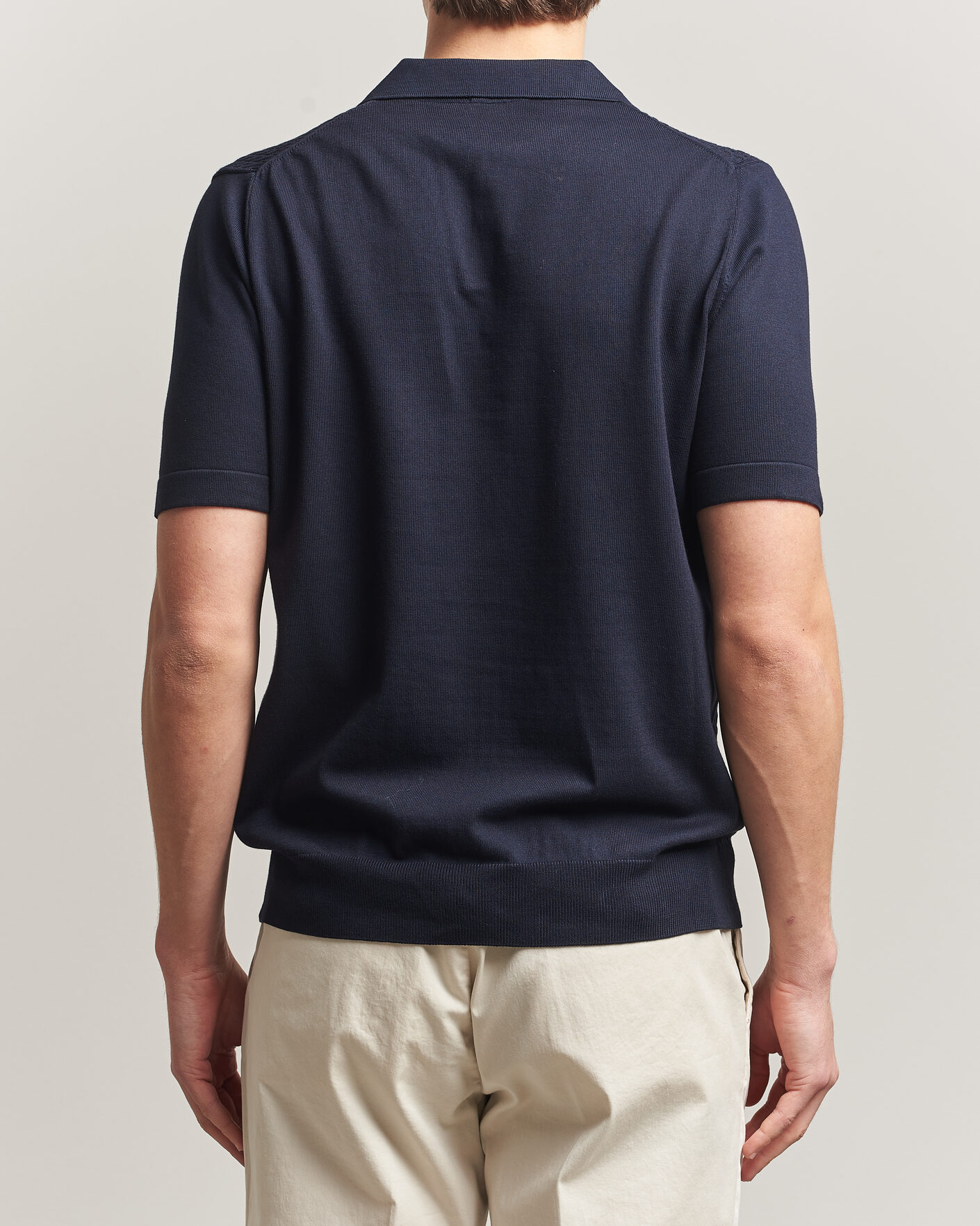 Herren | Poloshirts | Oscar Jacobson | Alf Structured Cotton Polo Navy