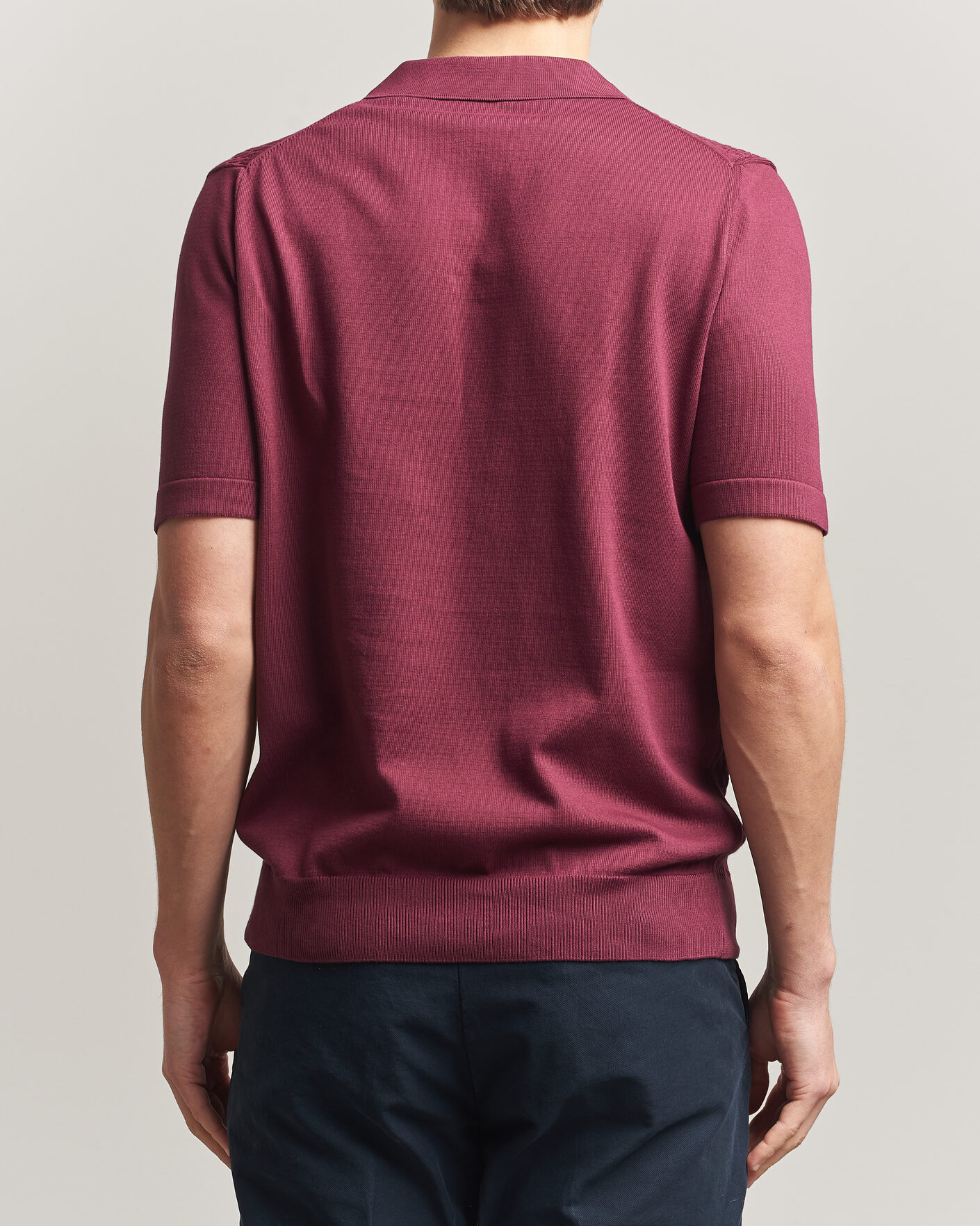 Herren | Poloshirts | Oscar Jacobson | Alf Structured Cotton Polo Wine Red