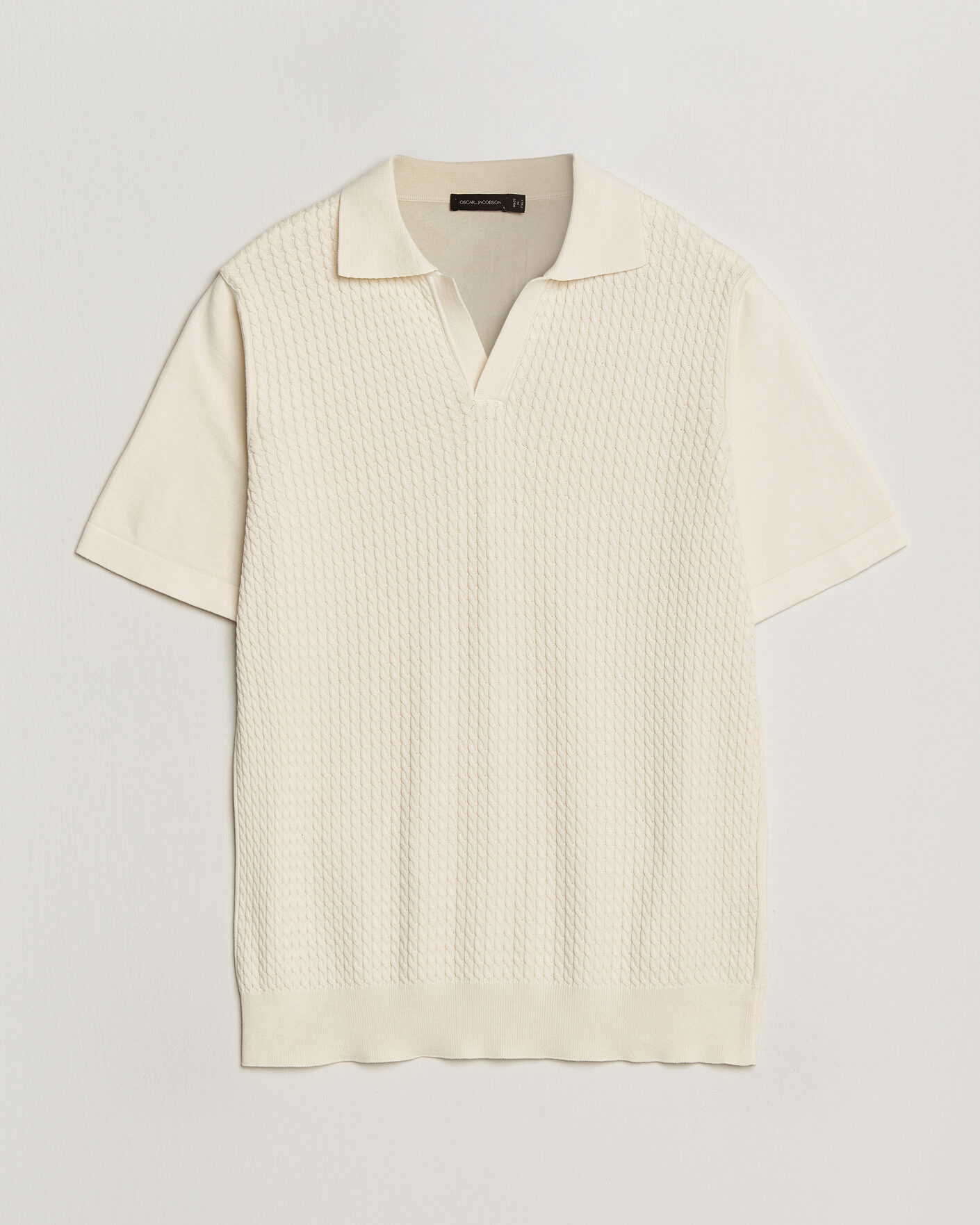 Herren | Poloshirts | Oscar Jacobson | Alf Structured Cotton Polo Off White