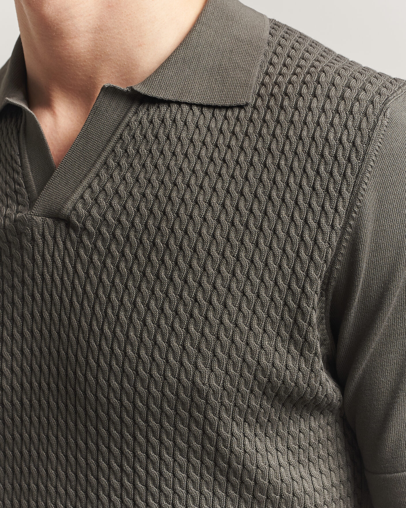 Herren | Poloshirts | Oscar Jacobson | Alf Structured Cotton Polo Green