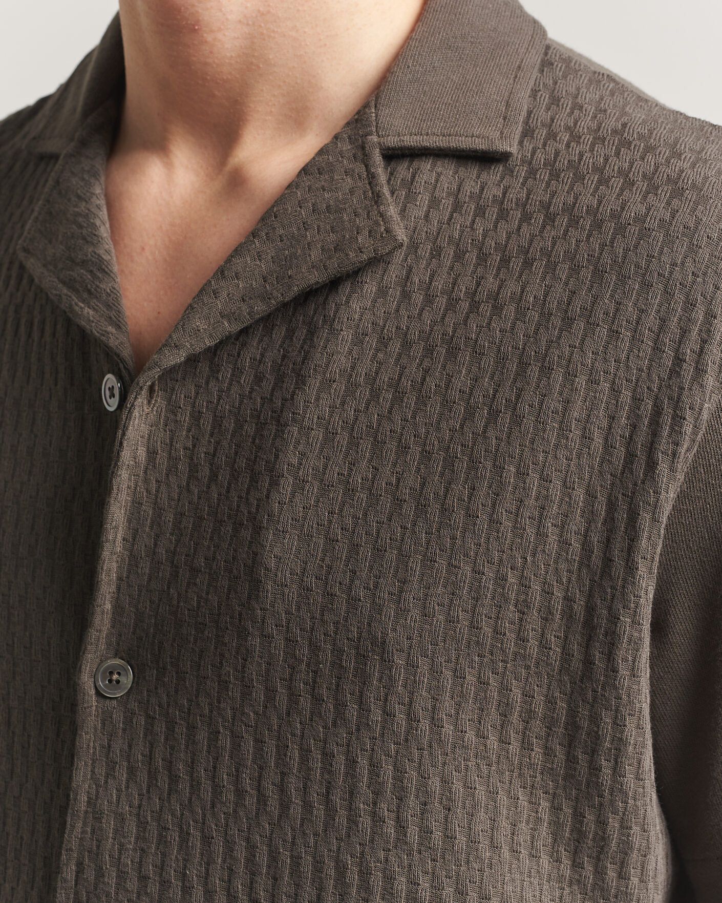 Herren | Hemden | Oscar Jacobson | Kirk Knitted Short Sleeve Shirt Green