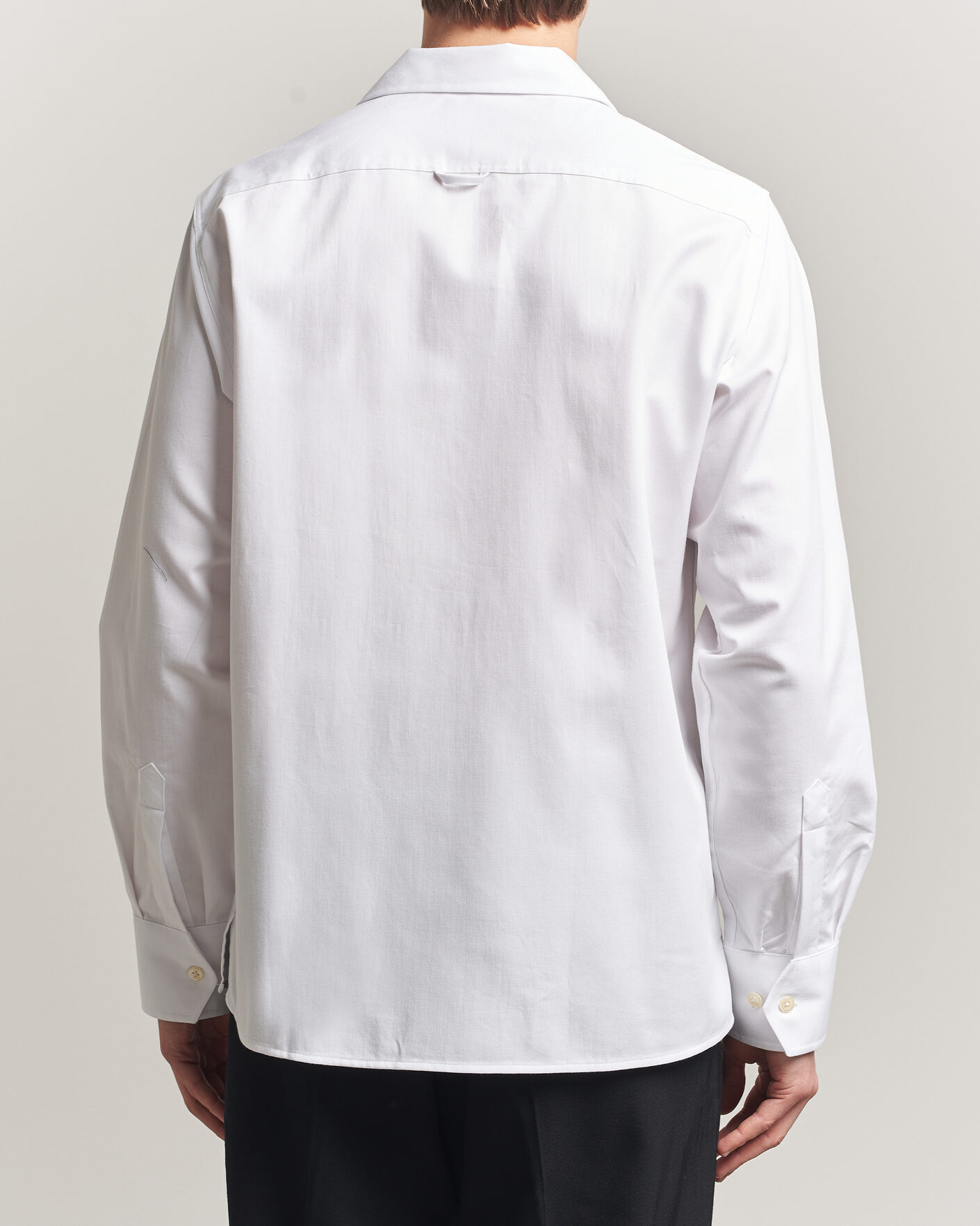 Herren | Hemden | Oscar Jacobson | Straight Fit Bowling Collar Cotton Shirt White