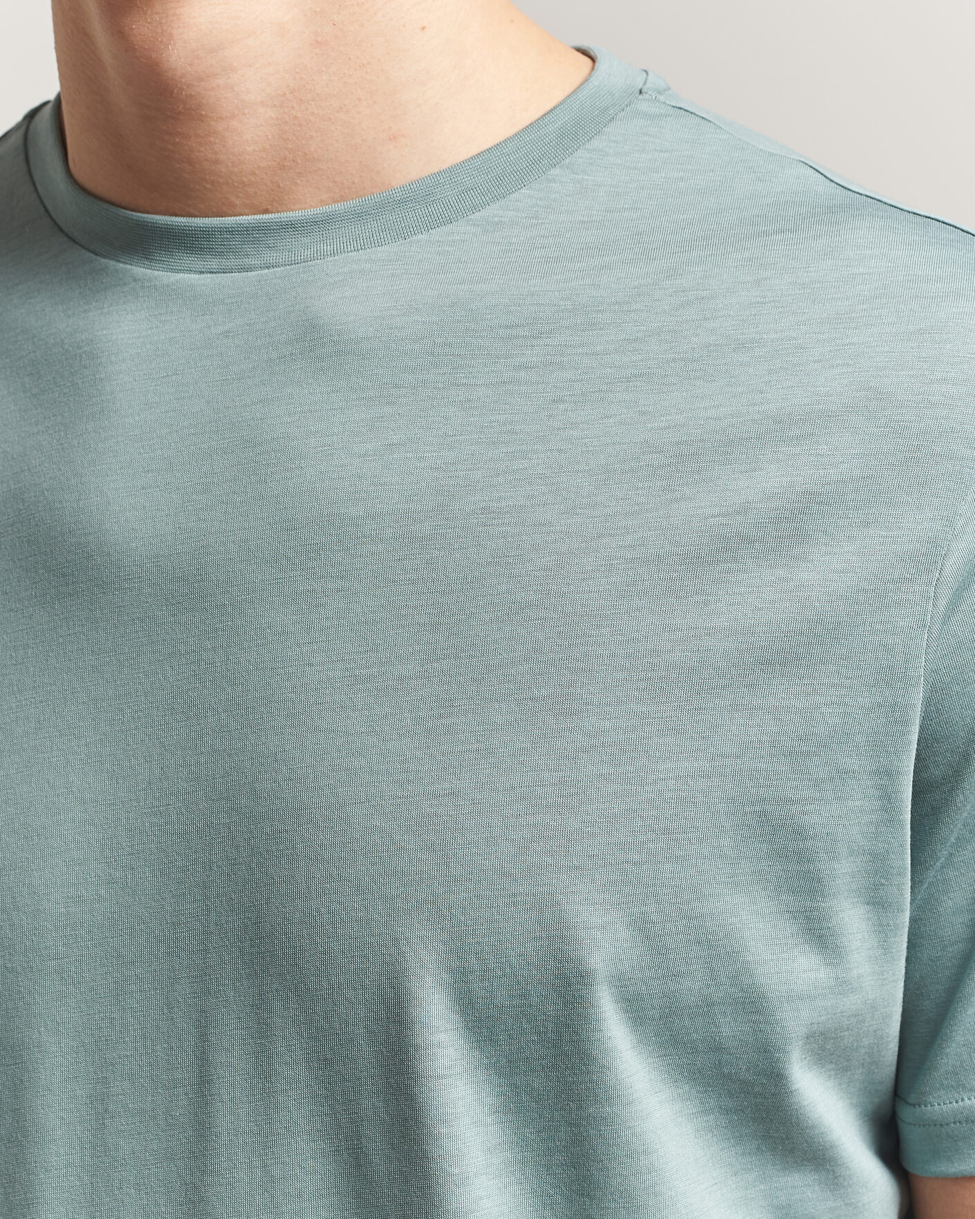 Herren | T-Shirts | Oscar Jacobson | Kim Lyocel/Cotton T-Shirt Soft Green
