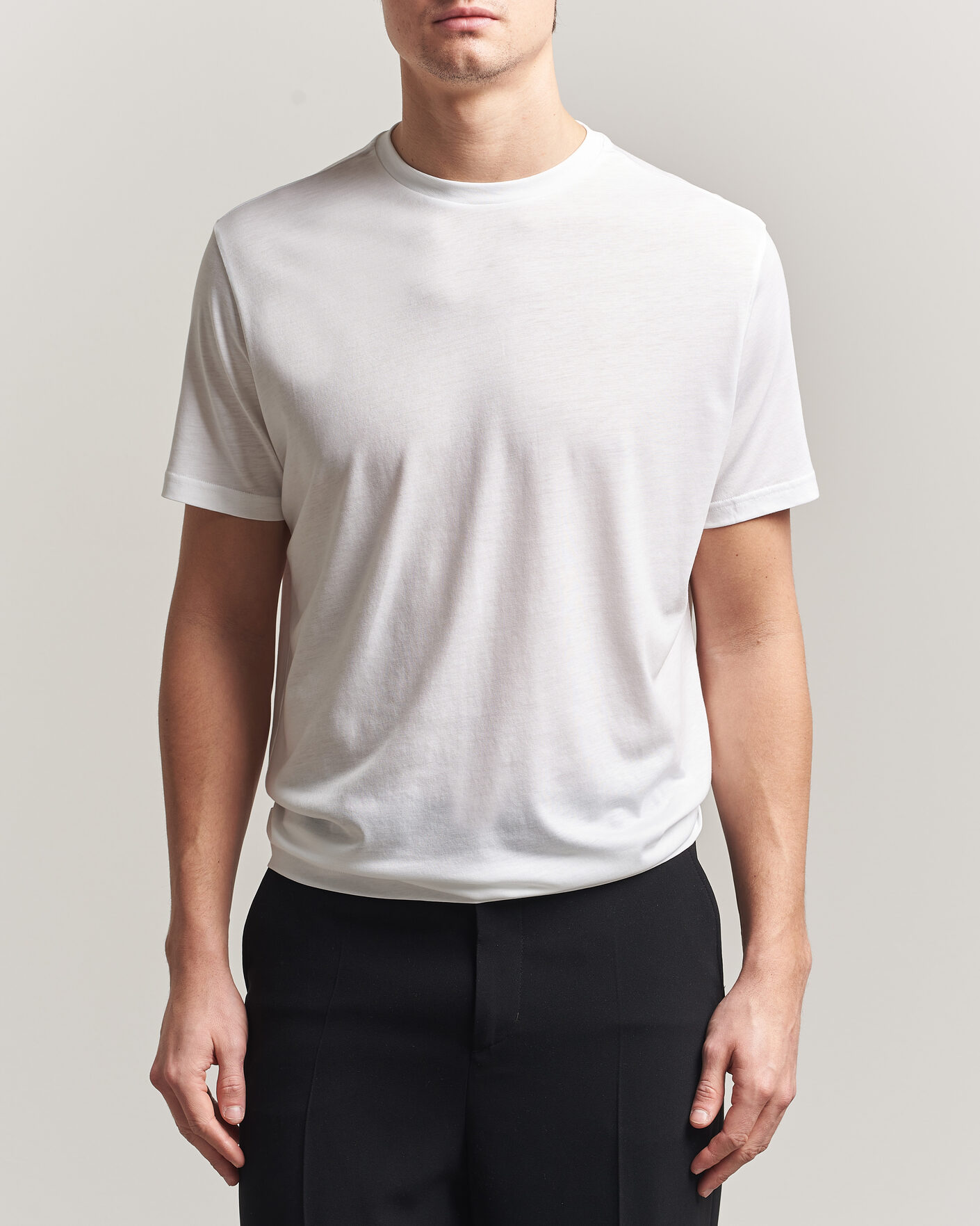 Herren | T-Shirts | Oscar Jacobson | Kim Lyocel/Cotton T-Shirt White
