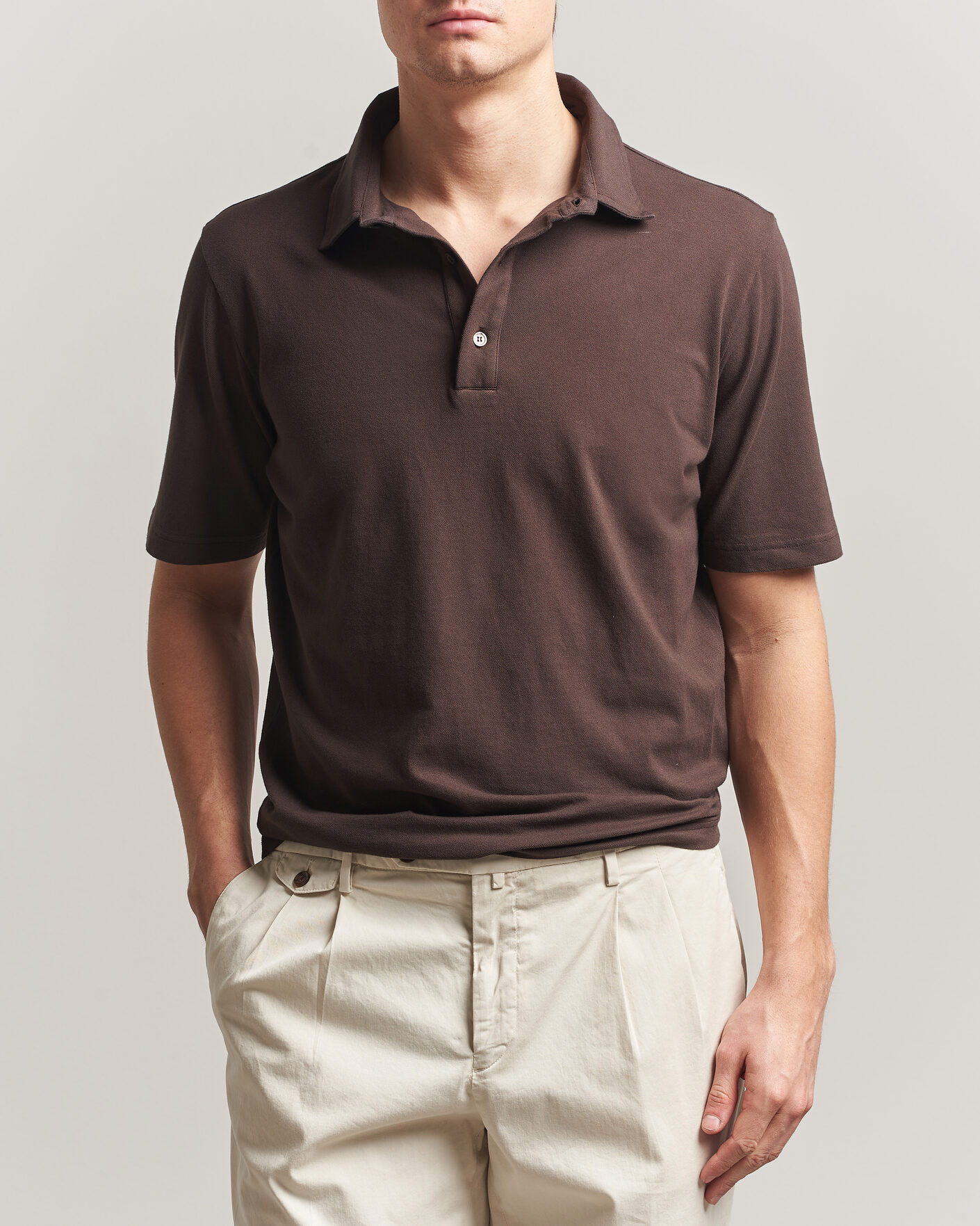Herren | Poloshirts | Zanone | Soft Cotton Piquet Polo Chocolate