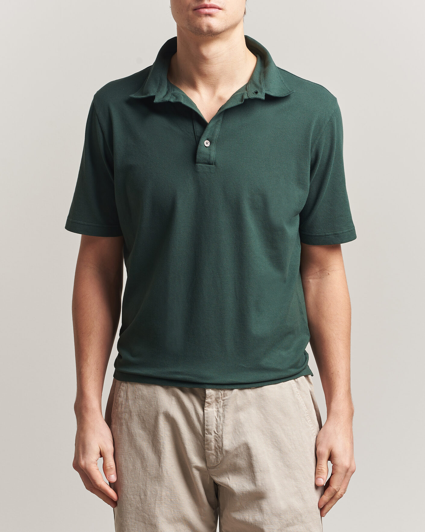 Herren | Poloshirts | Zanone | Soft Cotton Piquet Polo Dark Green
