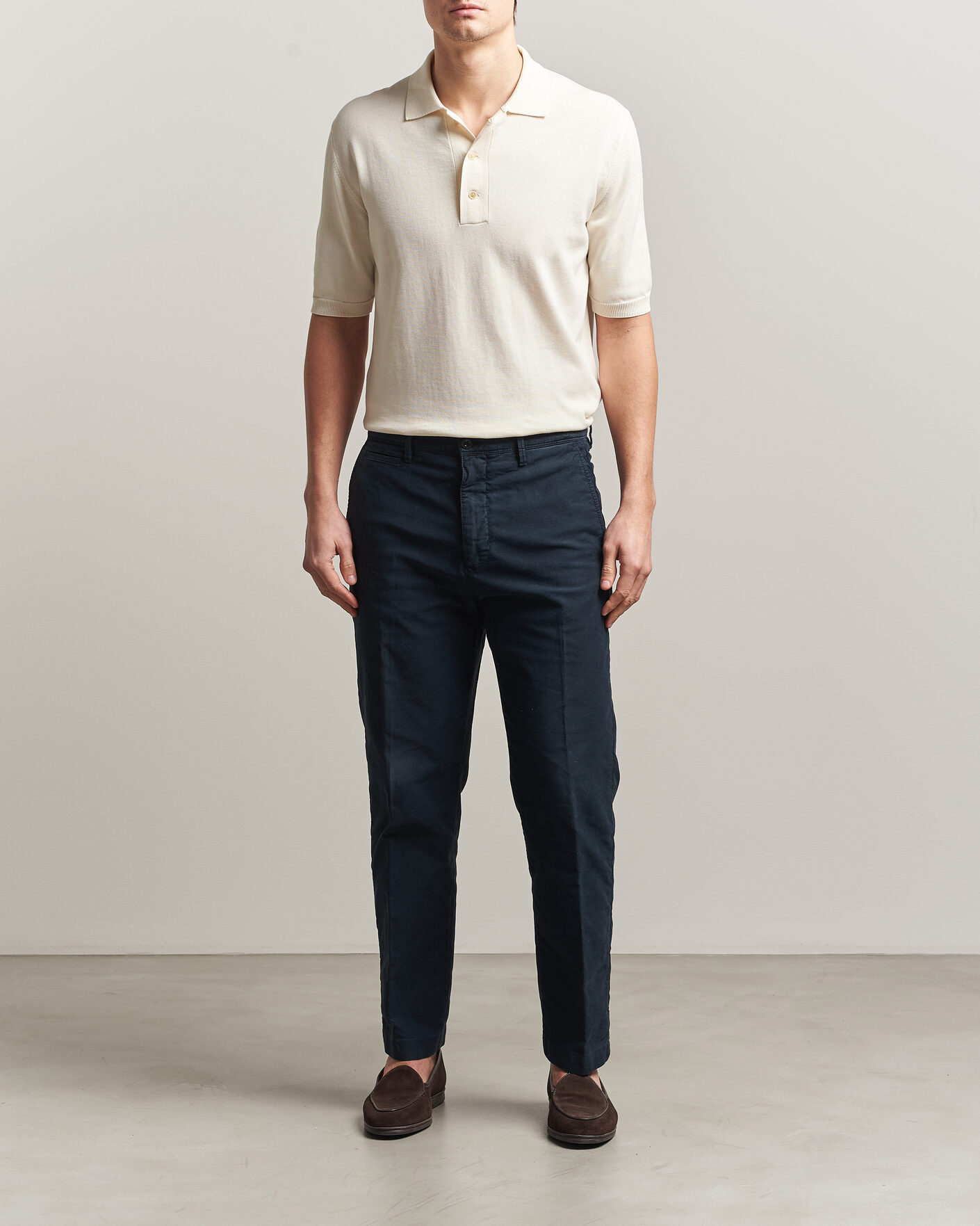 Herren | Poloshirts | Zanone | Knitted Cotton Polo Off White