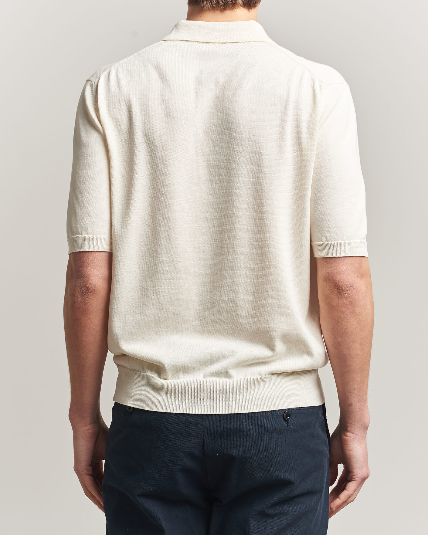 Herren | Poloshirts | Zanone | Knitted Cotton Polo Off White