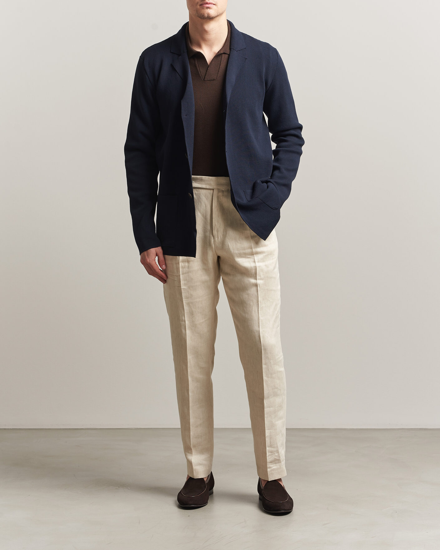 Herren | Sakkos | Zanone | Knitted Cotton Blazer Navy