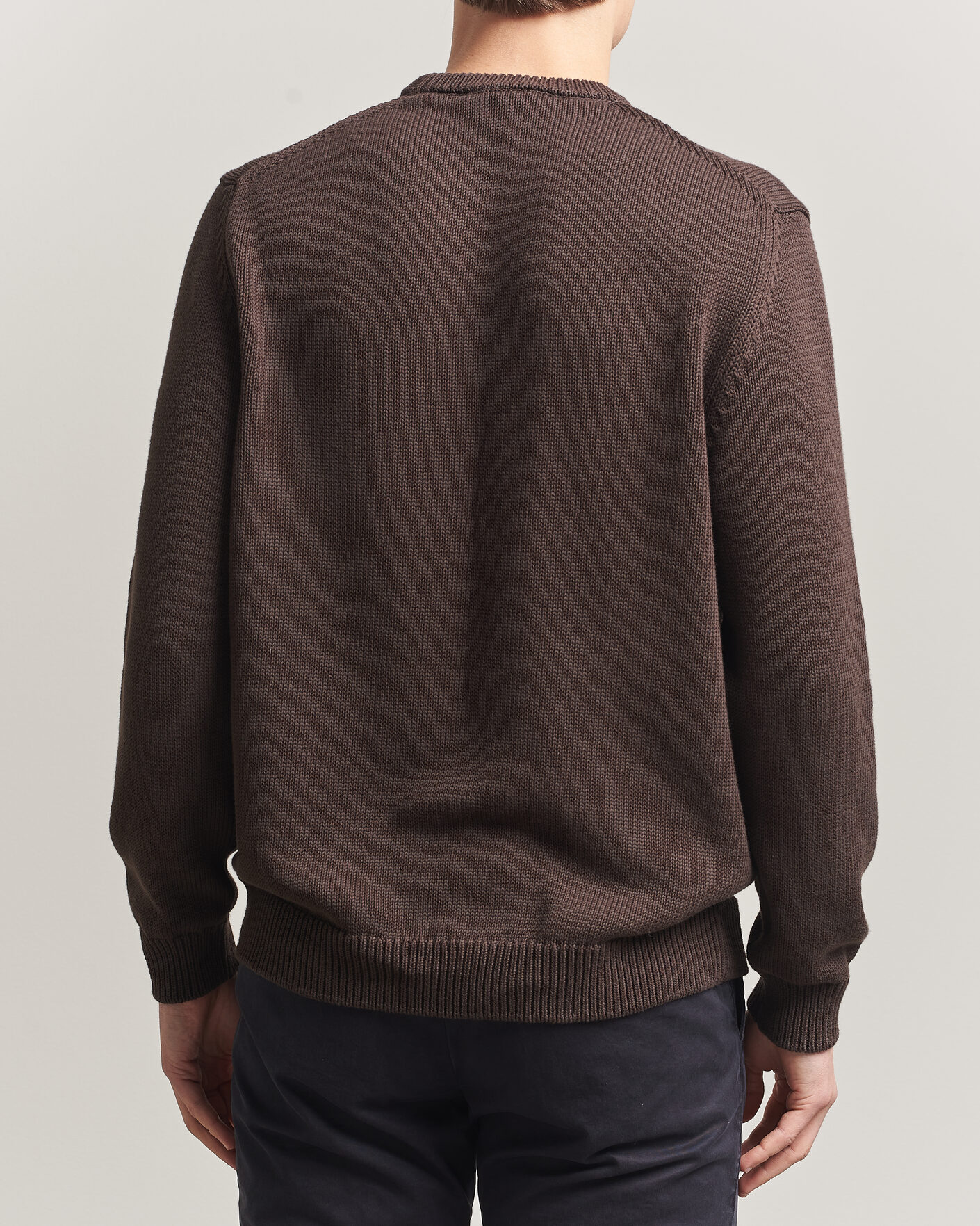 Herren | Pullover | Zanone | Soft Cotton Crew Neck Sweater Chocolate