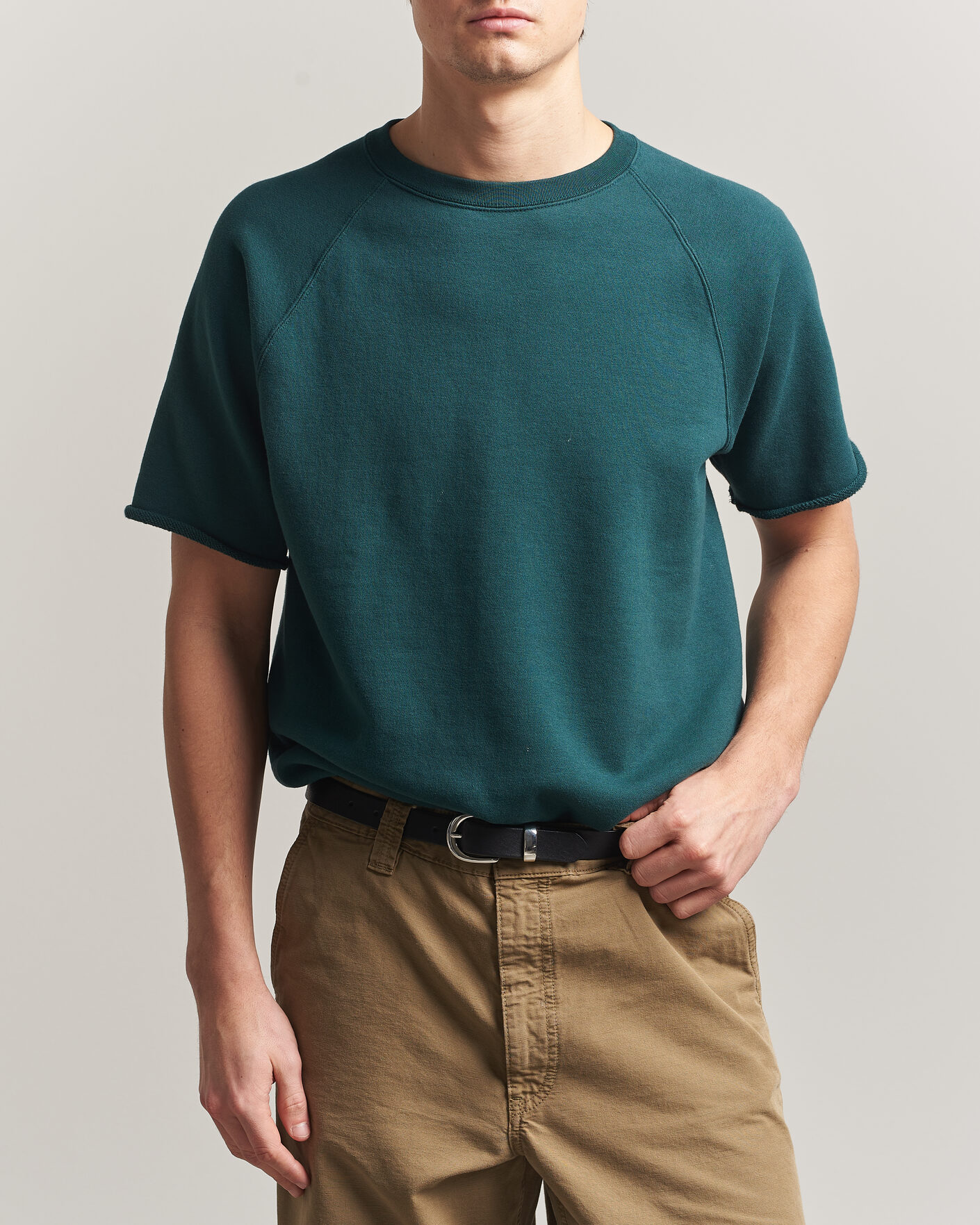 Herren | T-Shirts | BEAMS PLUS | Short Sleeve Cut Off Sweat Dark Green