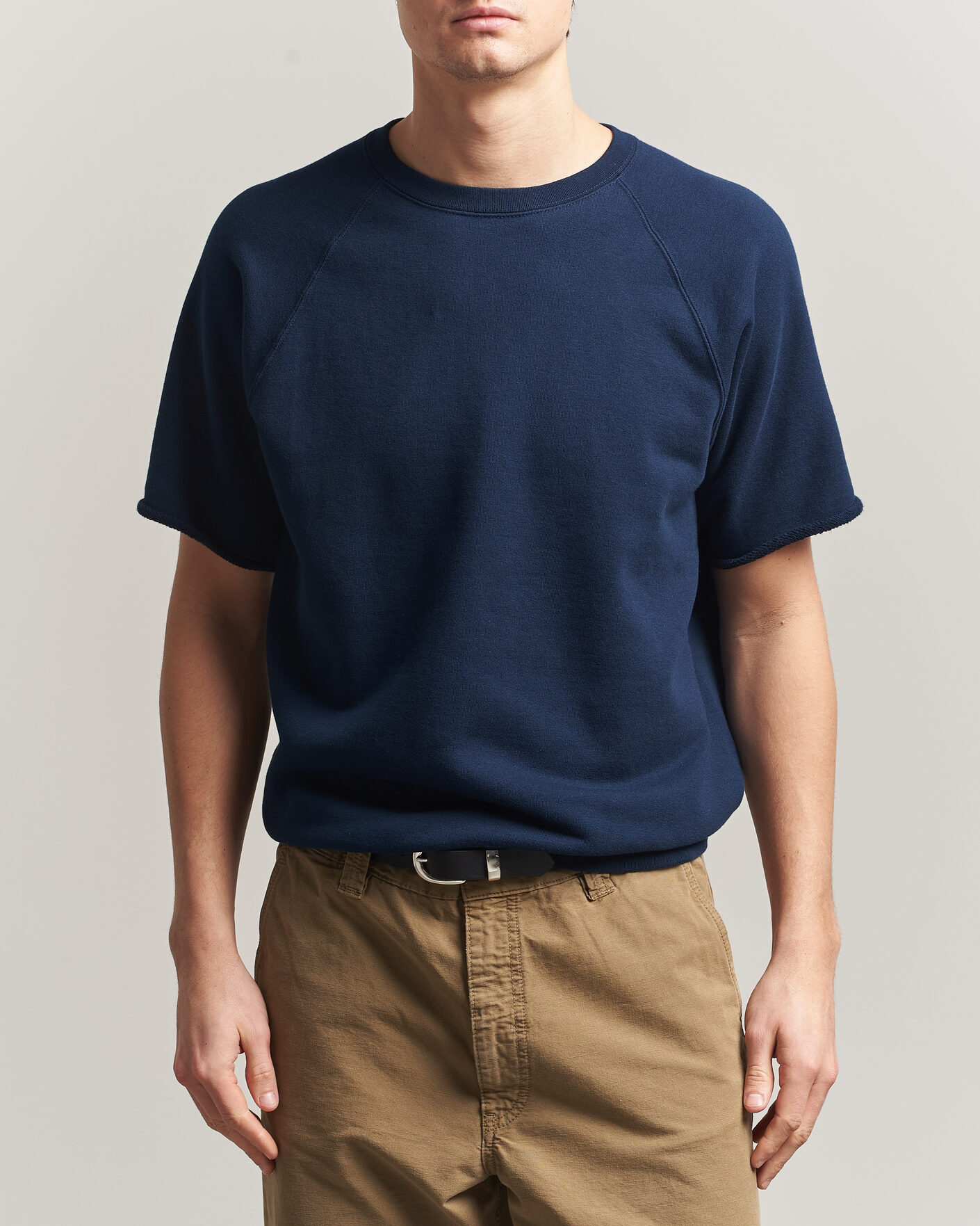 Herren | T-Shirts | BEAMS PLUS | Short Sleeve Cut Off Sweat Navy