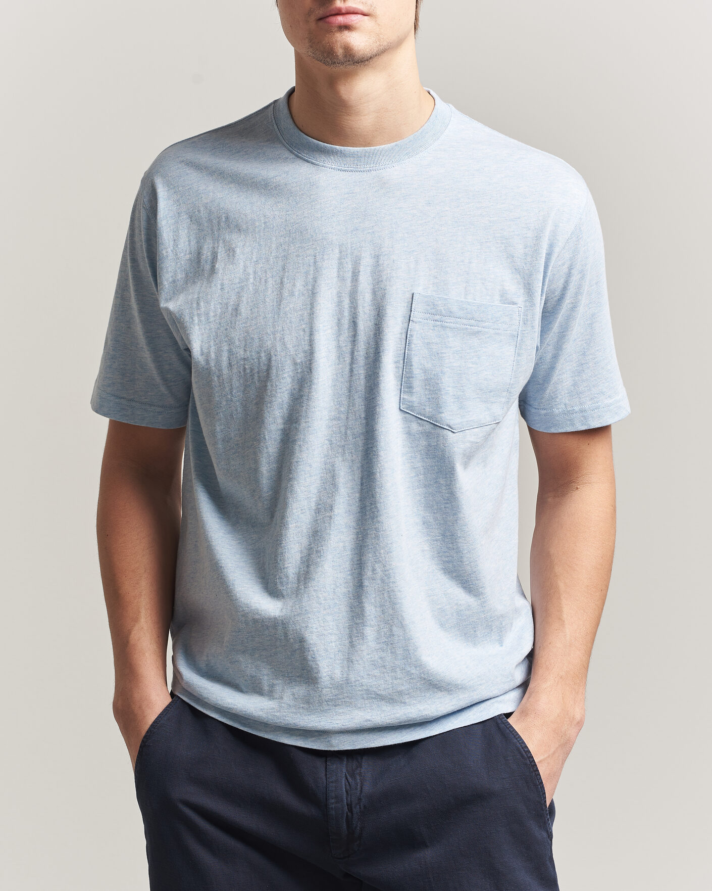 Herren | T-Shirts | BEAMS PLUS | Pocket Tee Sax Blue